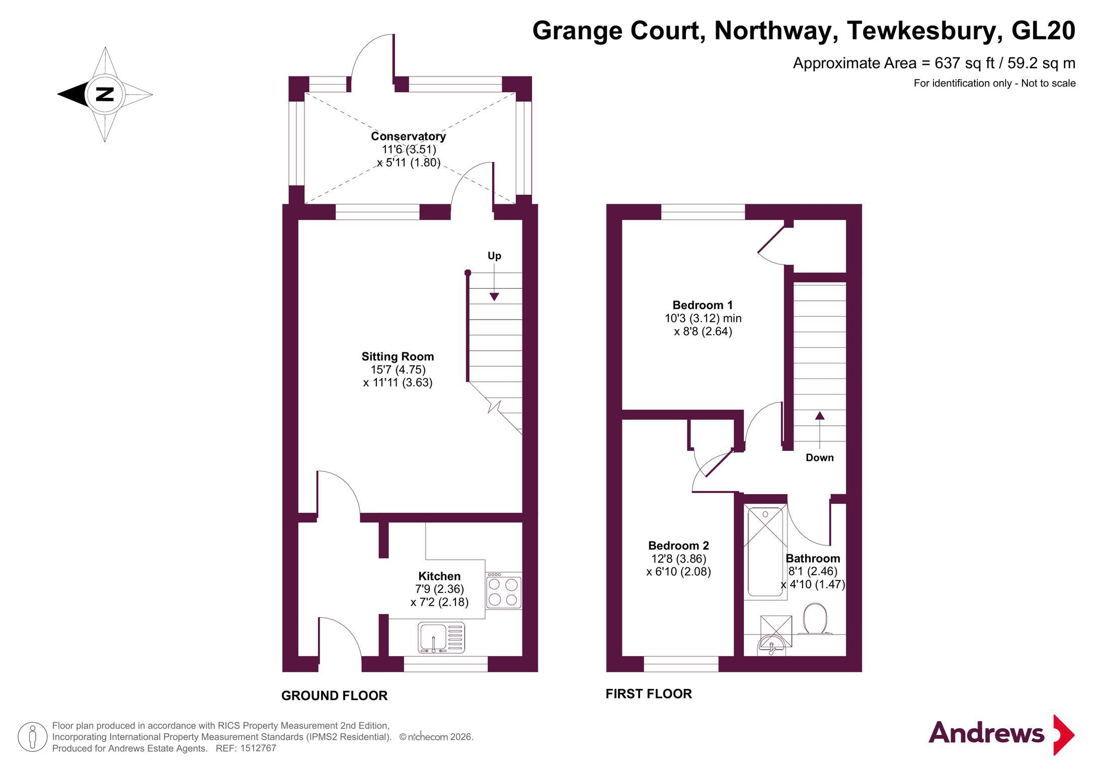 2, Grange Court, Tewkesbury floorplan