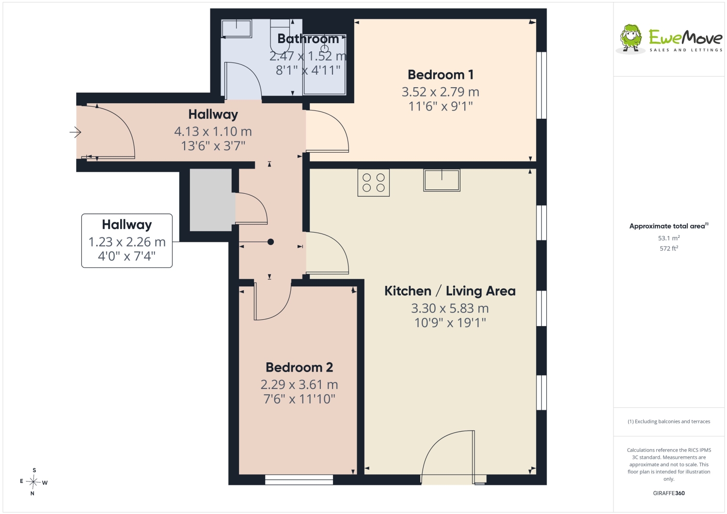 Flat A, Nova, 1 George Cayley Drive, York floorplan
