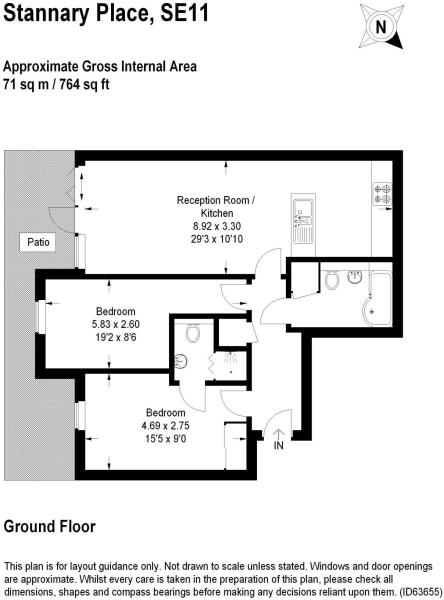 2 Bedrooms Flat to rent in Stannary Place, London SE11