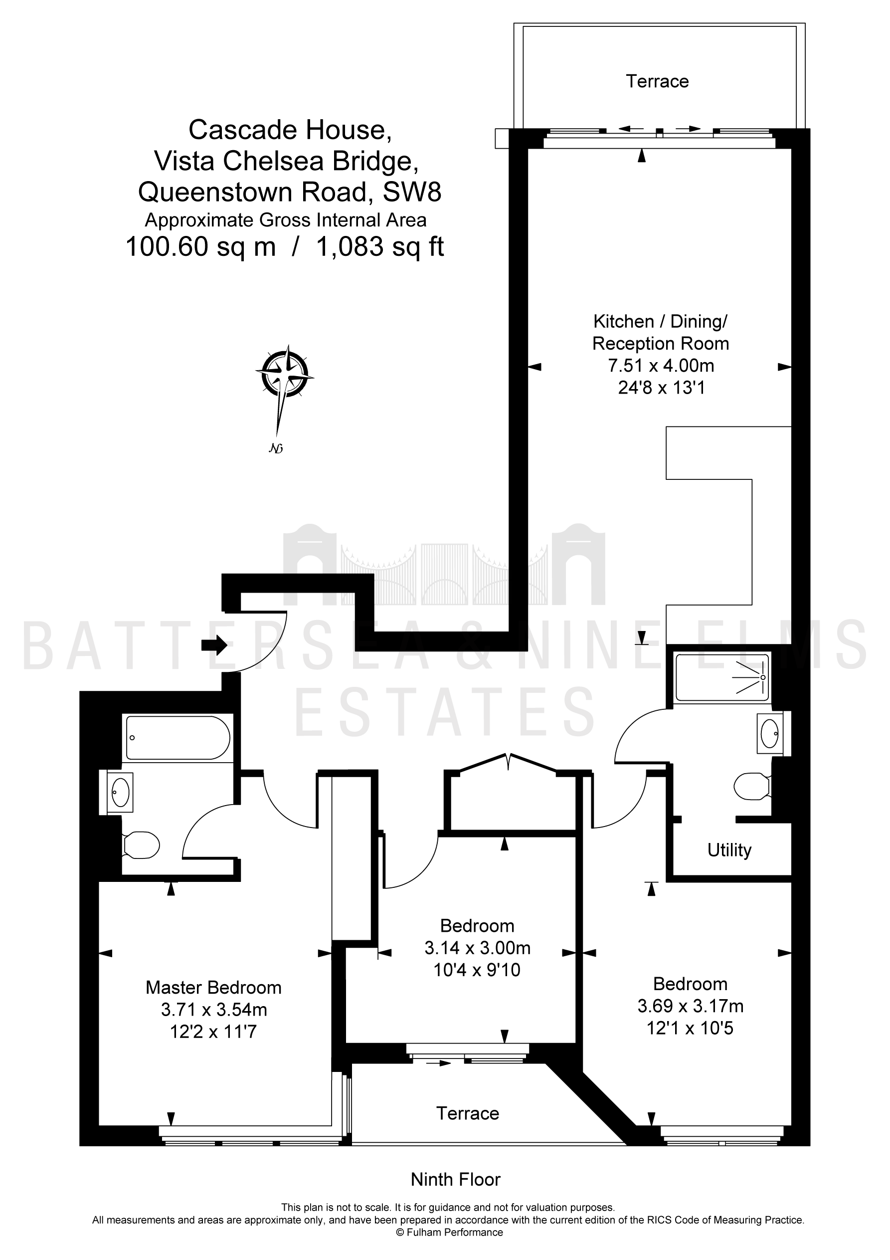 3 Bedrooms Flat to rent in Chelsea Bridge Vista, Sopwith Way SW11