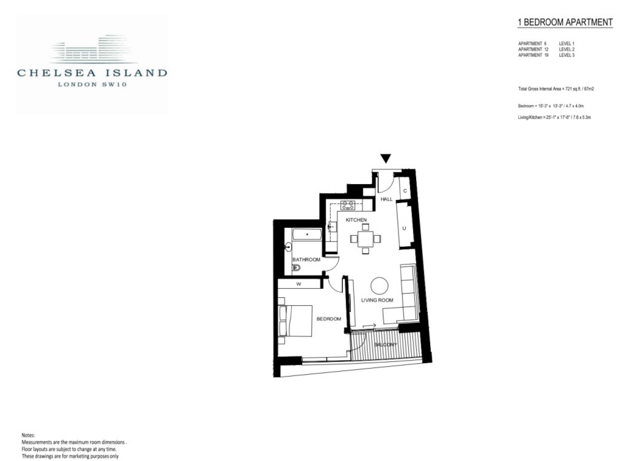 B64, Lighterman Towers, 1, Harbour Avenue, Chelsea floorplan