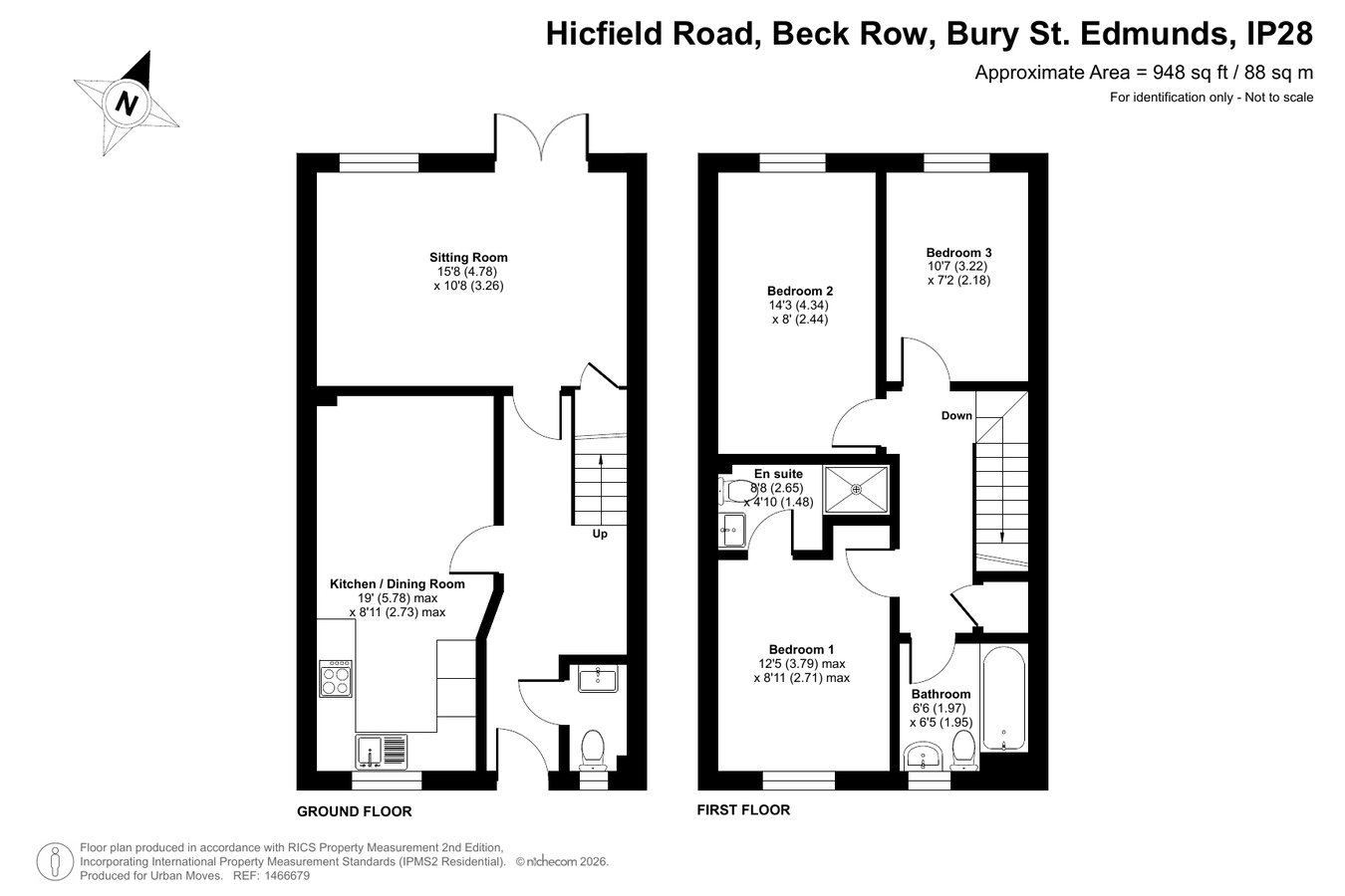 27, Hicfield Road, Beck Row floorplan