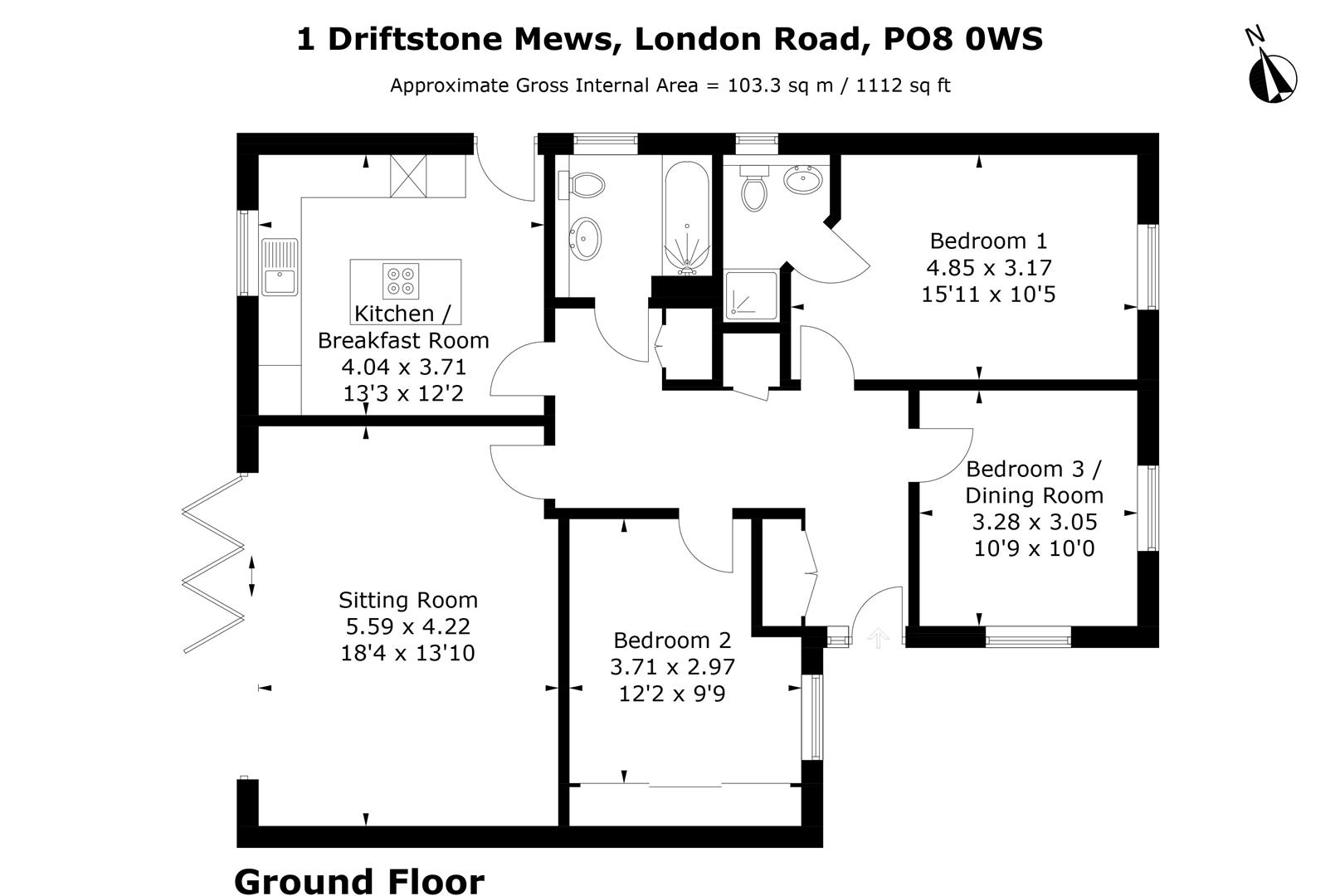 1, Driftstone Mews, London Road, Clanfield floorplan