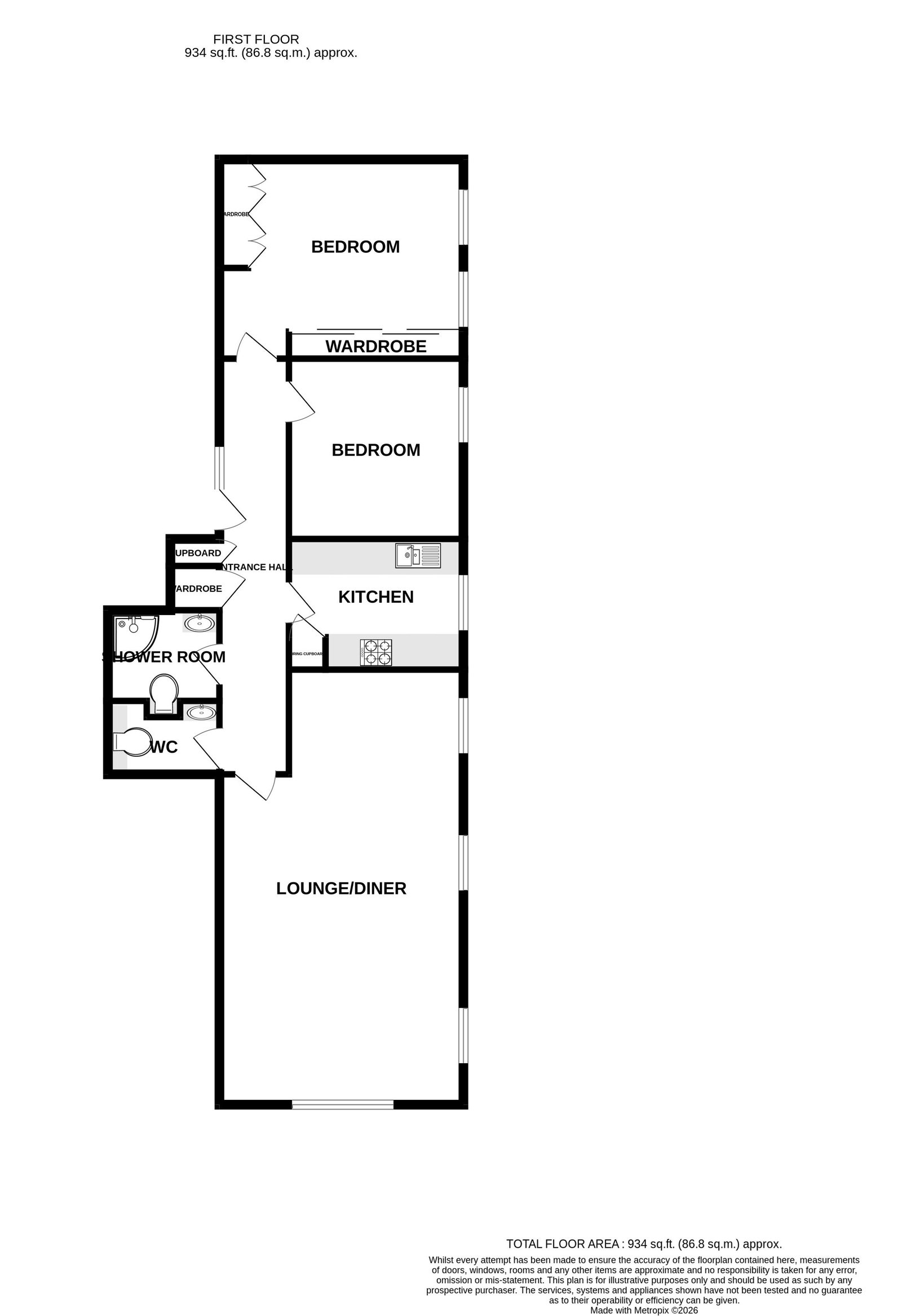 14 Pencarwick House, Louisa Place, Exmouth floorplan