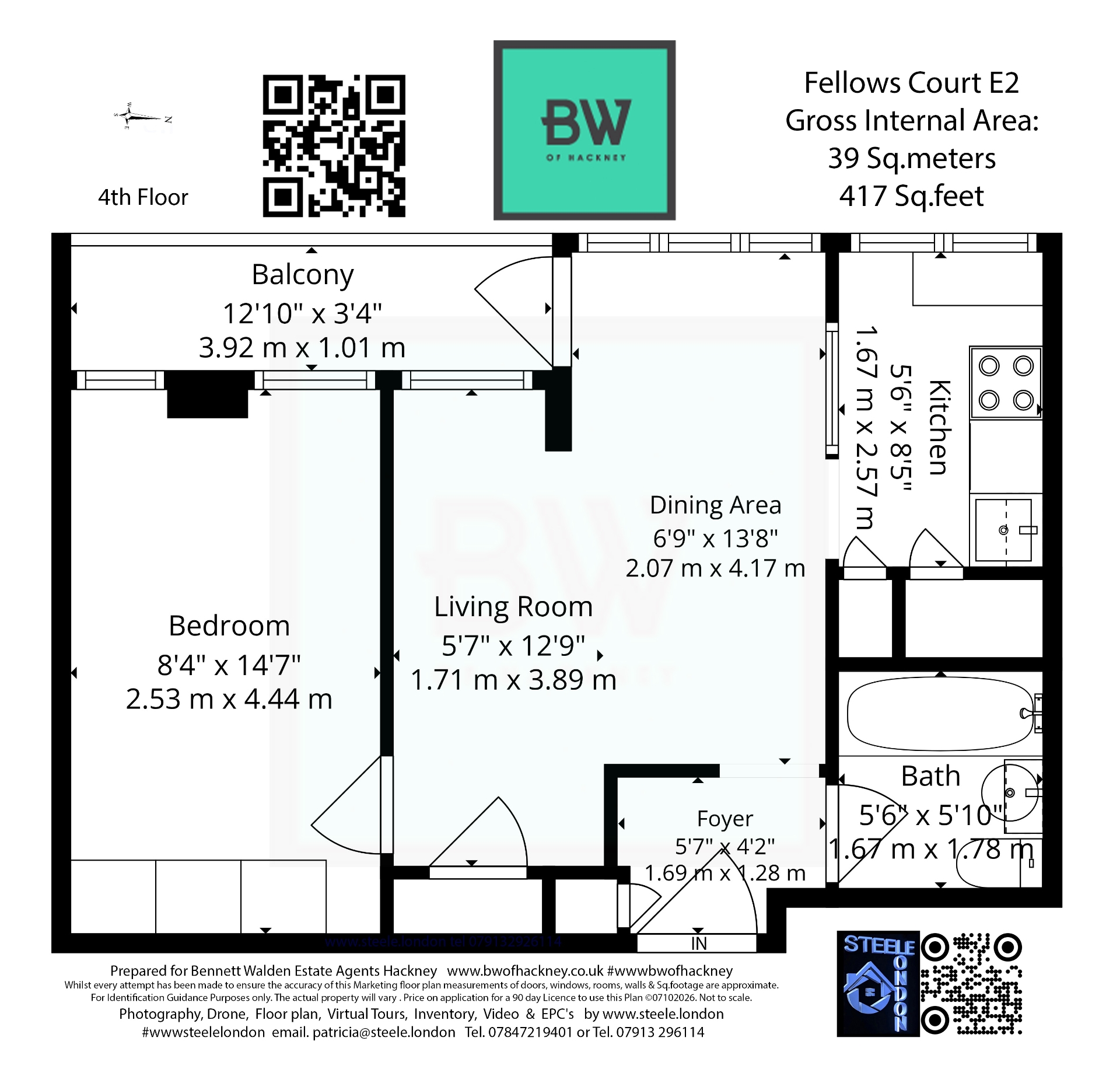 Flat 370 Fellows Court, Weymouth Terrace, Greater London floorplan