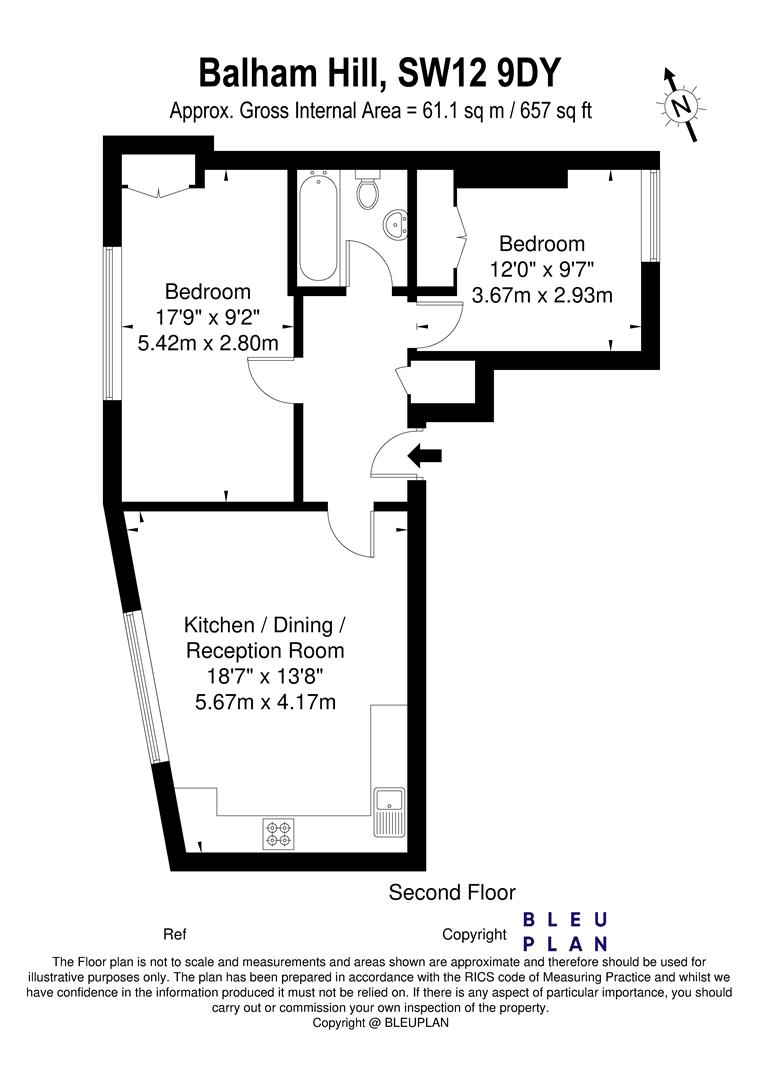 Flat 3, 23, Balham Hill, London floorplan