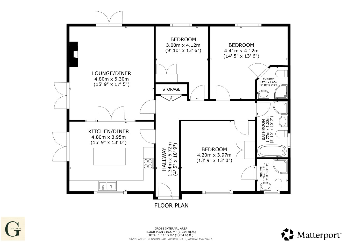 1A, 1A, Byron Crescent, Nottingham floorplan