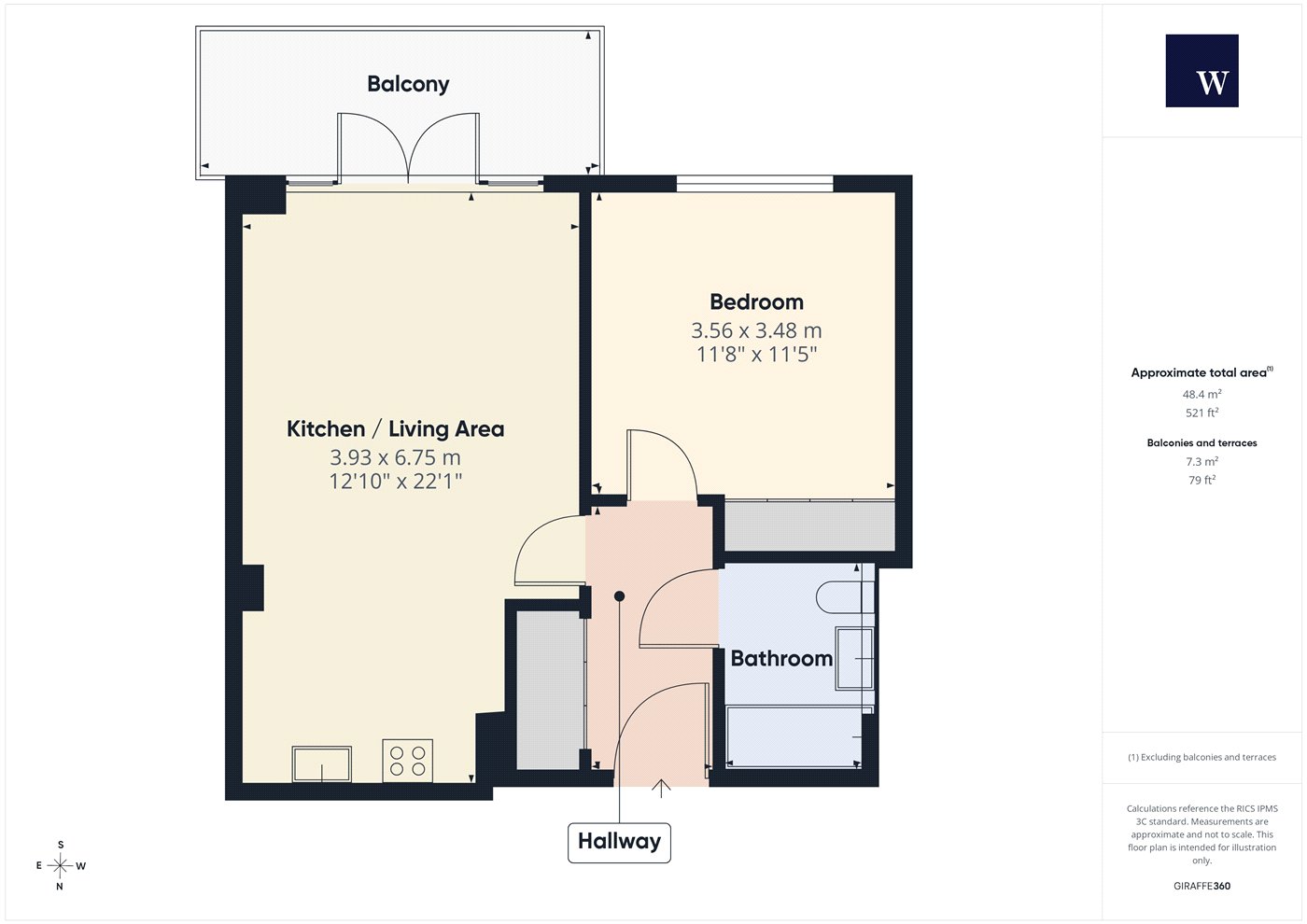 Apartment 11, 1, Gaumont Place, London floorplan