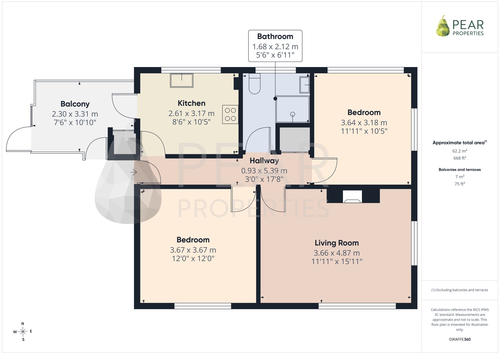 Flat 7, Warren Court Underdown Road, Brighton floorplan