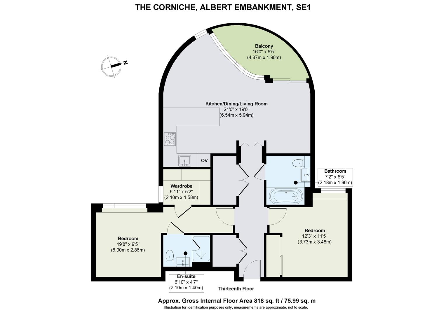 Apartment 51, The Corniche, 23 Albert Embankment, London floorplan