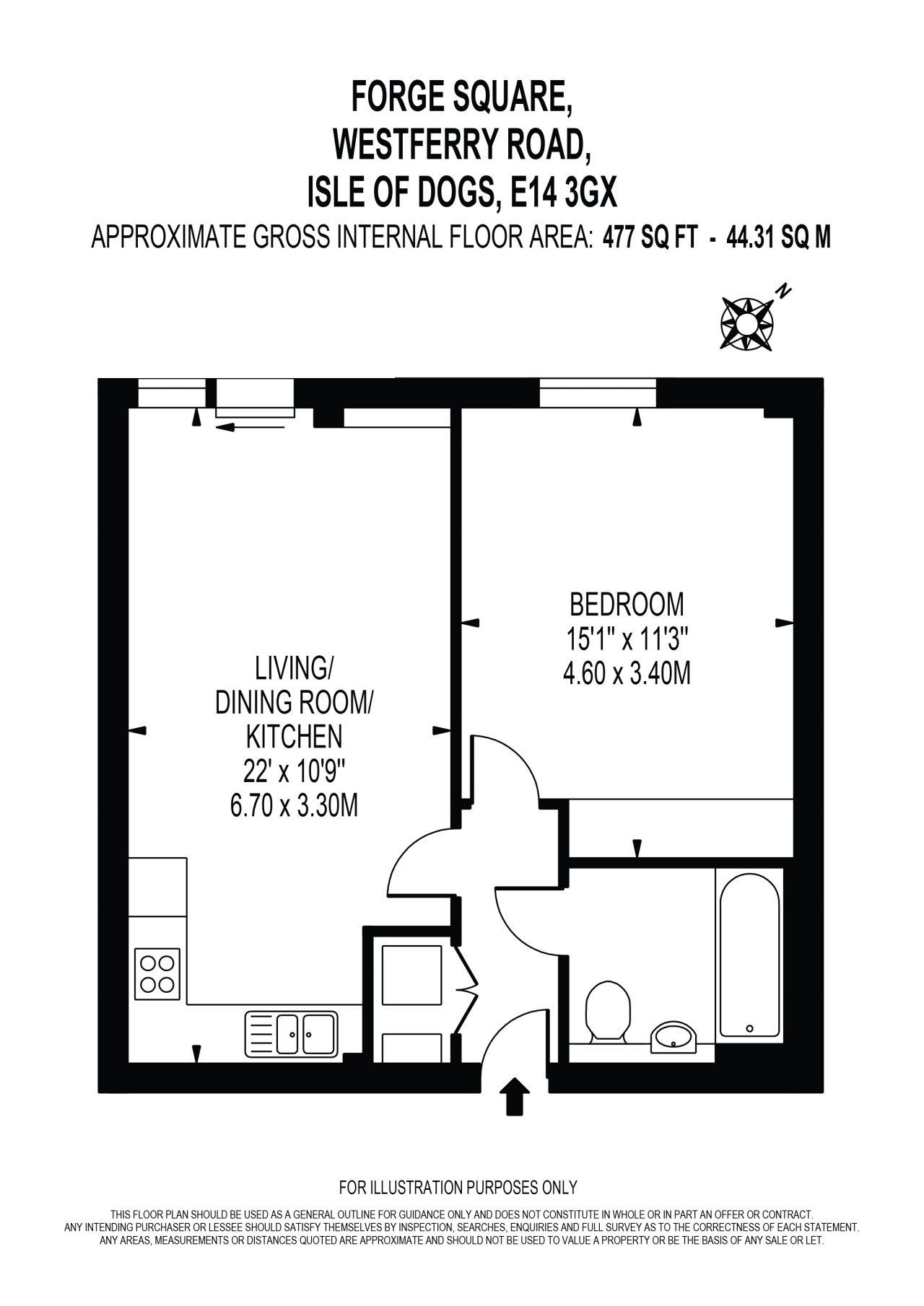 1 Bedrooms Flat to rent in Forge Square, Isle Of Dogs, London E14