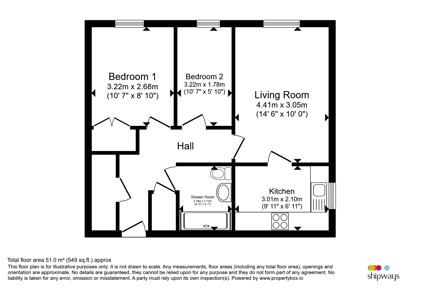 Flat 23, Oak Tree Court, 15, Pembroke Way, Birmingham floorplan