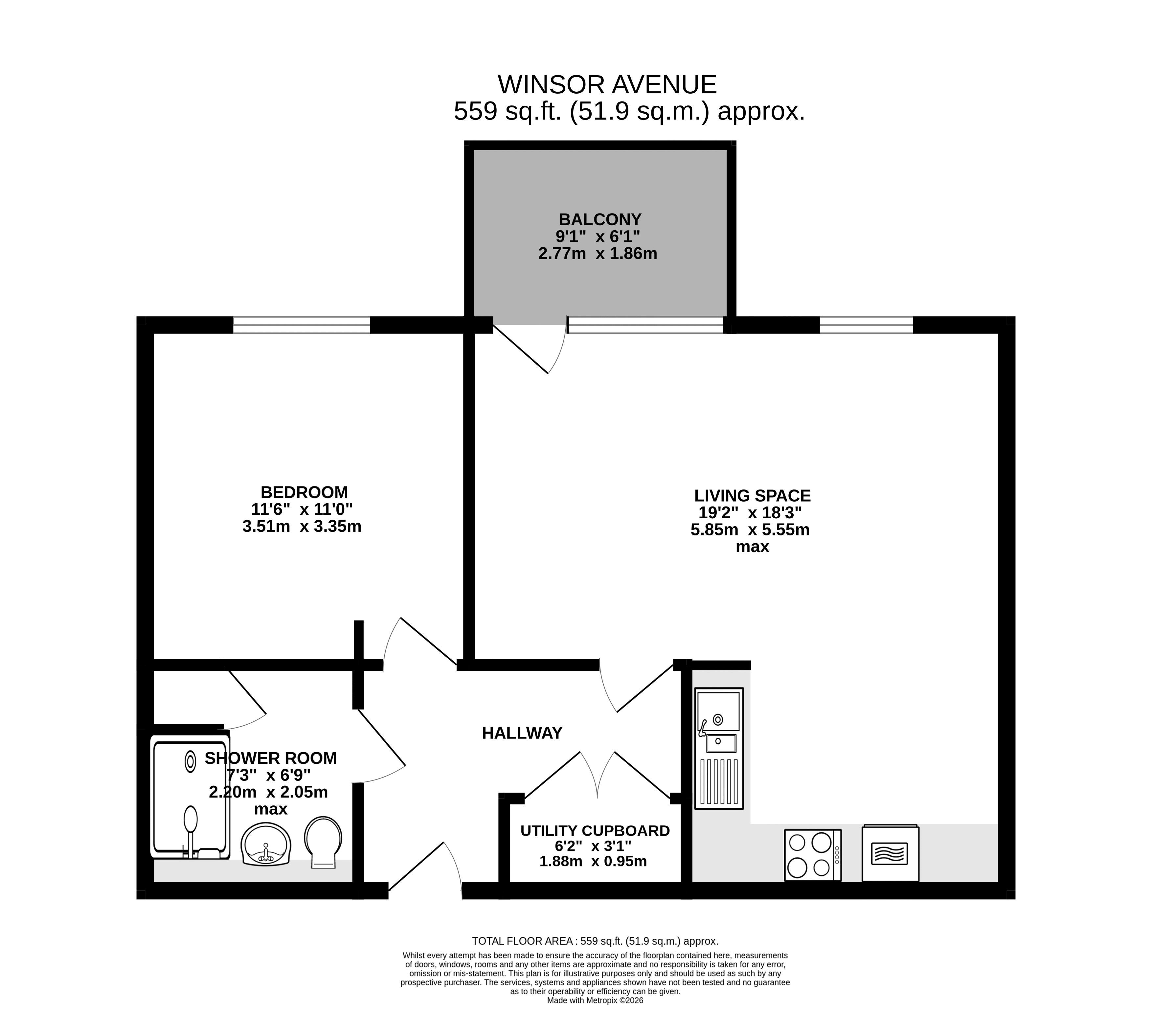 Flat 18, Winsor Avenue, Exeter floorplan