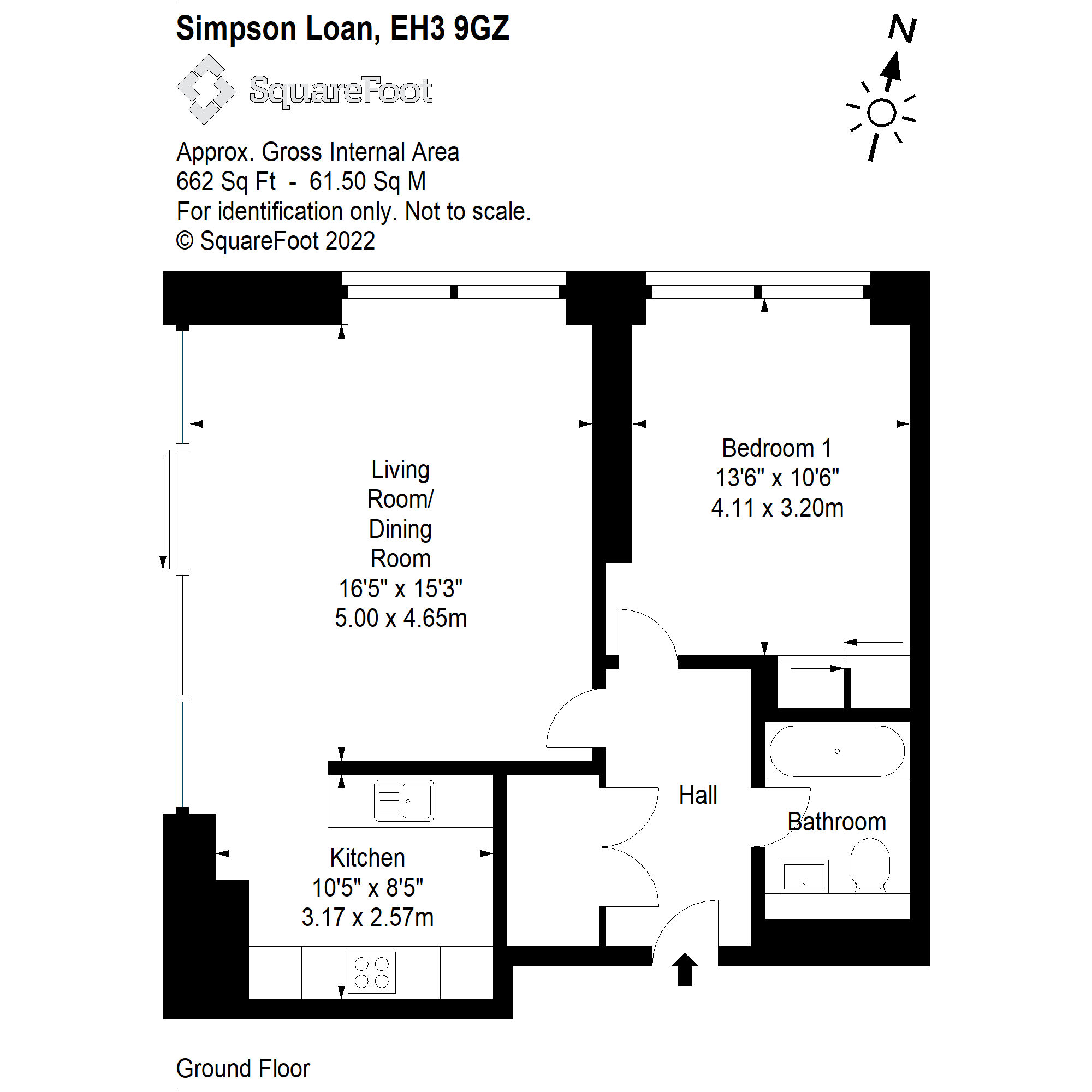 3/2 Simpson Loan, Lauriston, Edinburgh EH3, 1 bedroom flat for sale