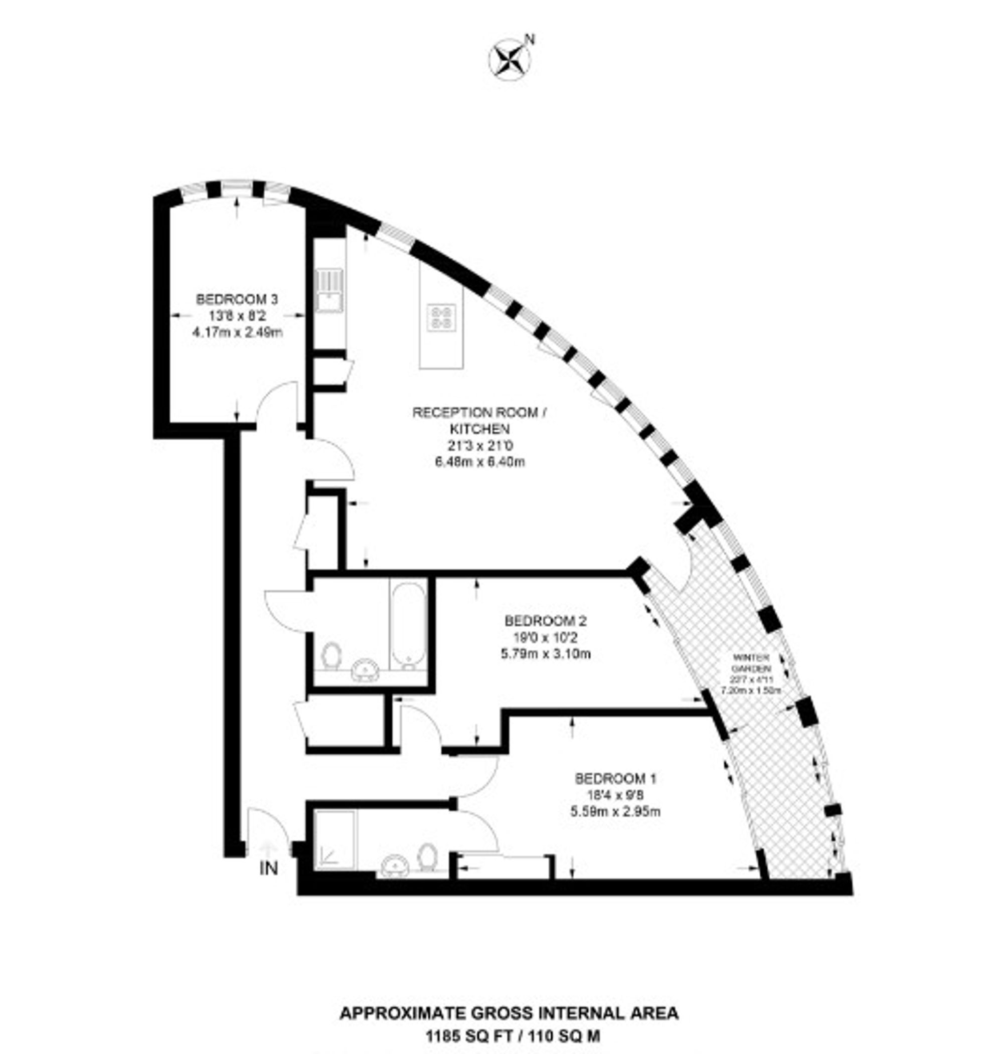 Apt 164, Unex Tower, London floorplan