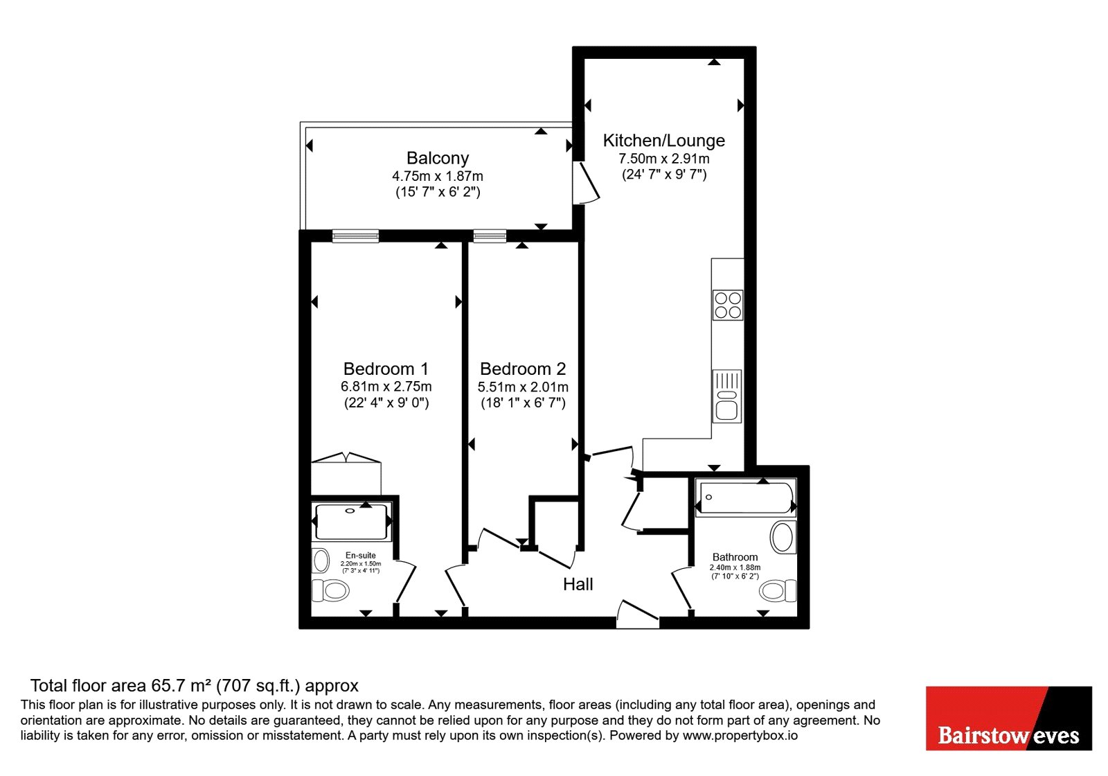Flat 9, 1, Ward Road, London floorplan
