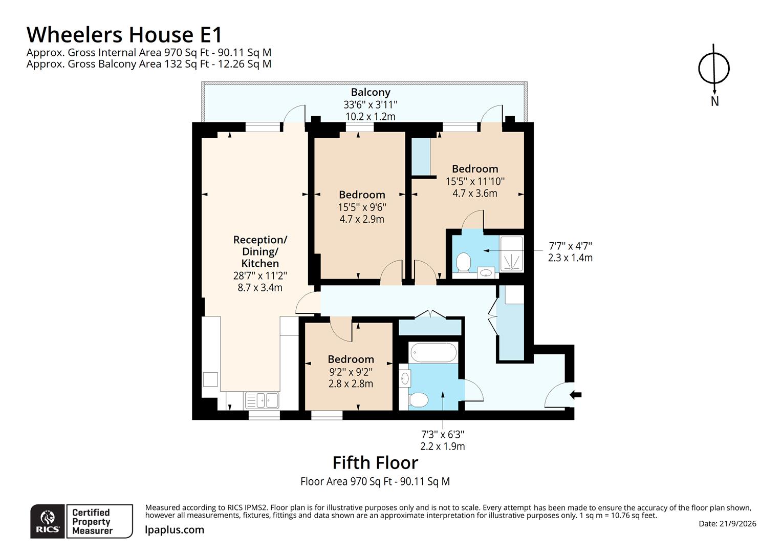 Flat 43 Wheelers House, 3 Ratcliffe Cross Street, London floorplan