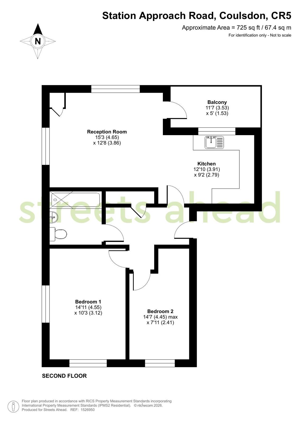 Flat 2, 15, Station Approach Road, Coulsdon floorplan