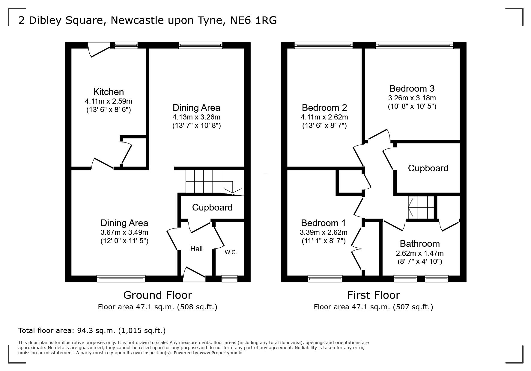2, Dibley Square, Newcastle Upon Tyne floorplan