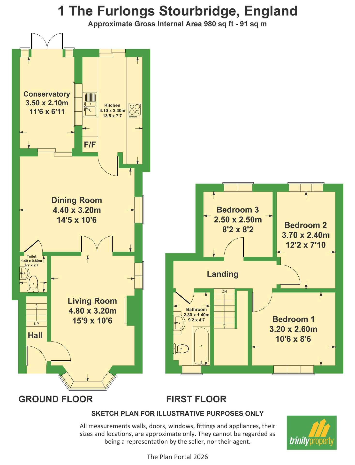 1 The Furlongs, Stourbridge floorplan