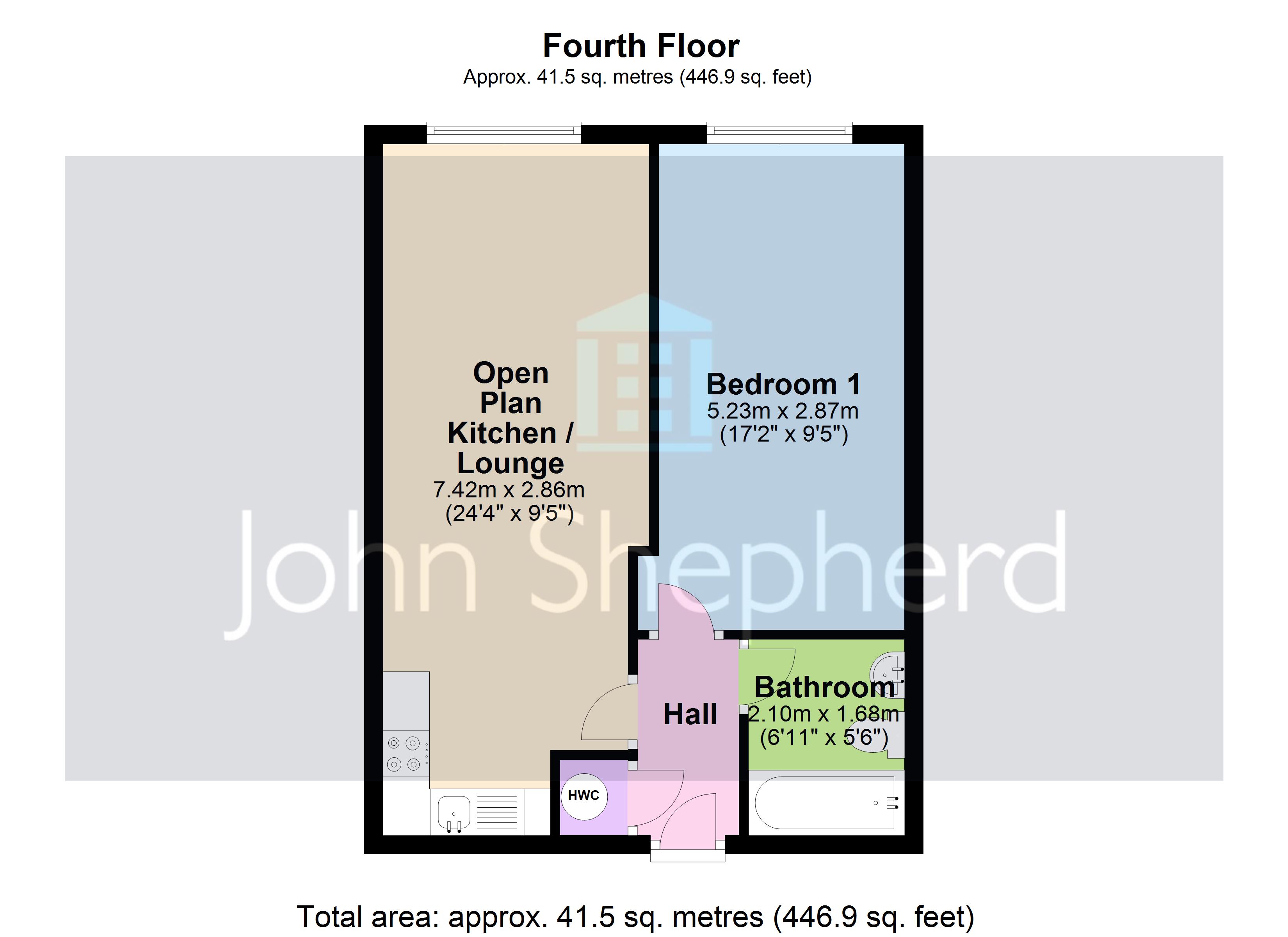 Apartment 412, Landmark,, Waterfront West, West Midlands floorplan