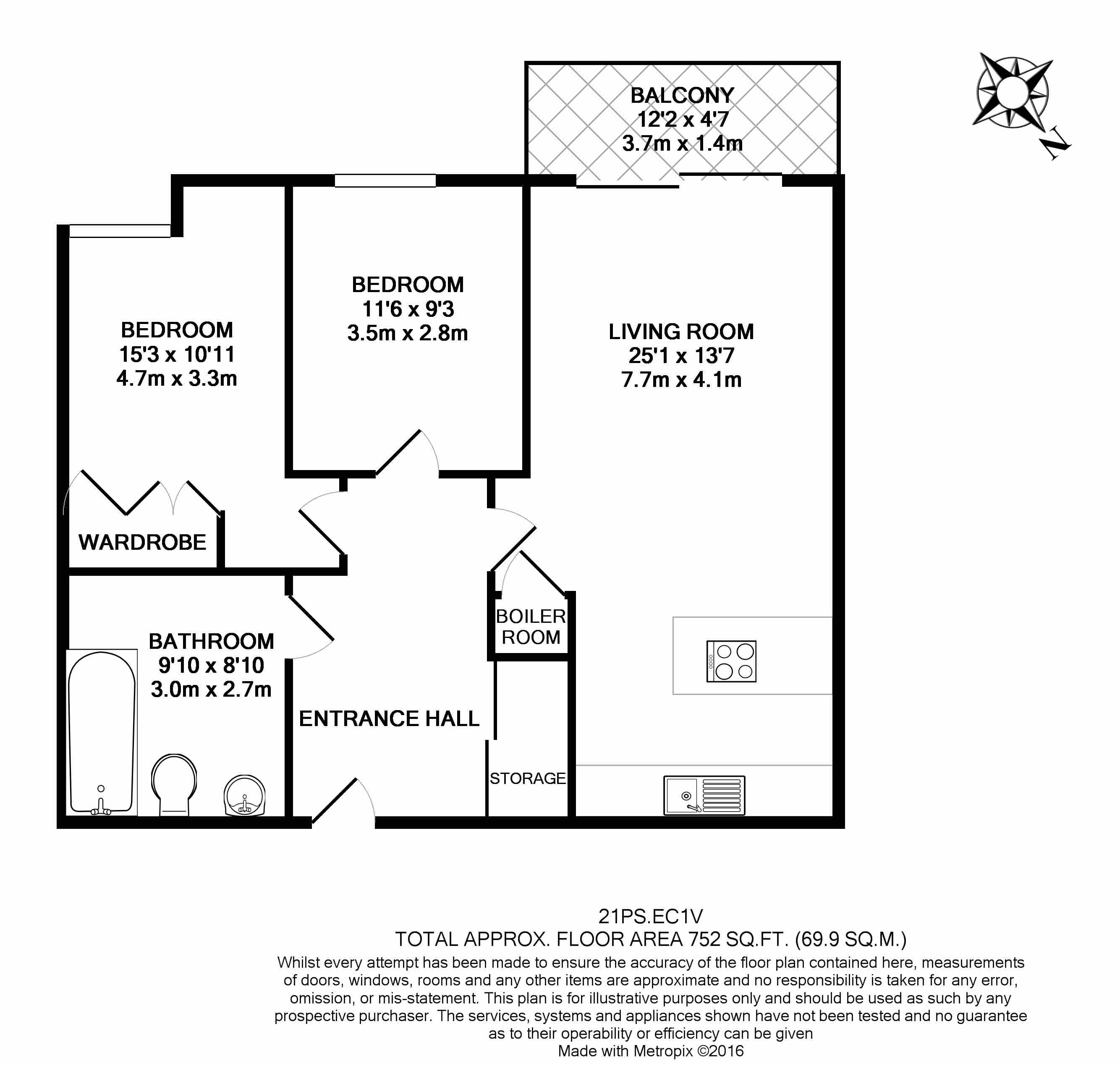Flat 1, 21, Paton Street, London floorplan