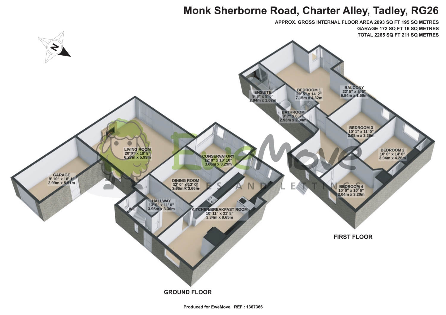 10, Monk Sherborne Road, Tadley floorplan