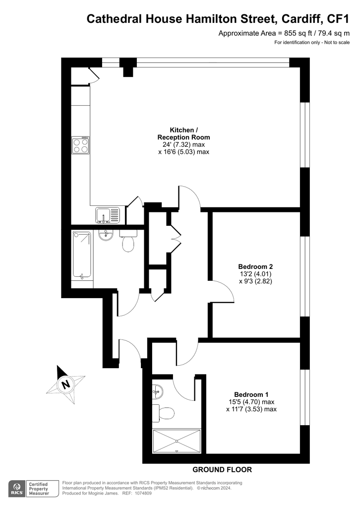 Apartment 6, Cathedral House,, Hamilton Street, Cardiff floorplan