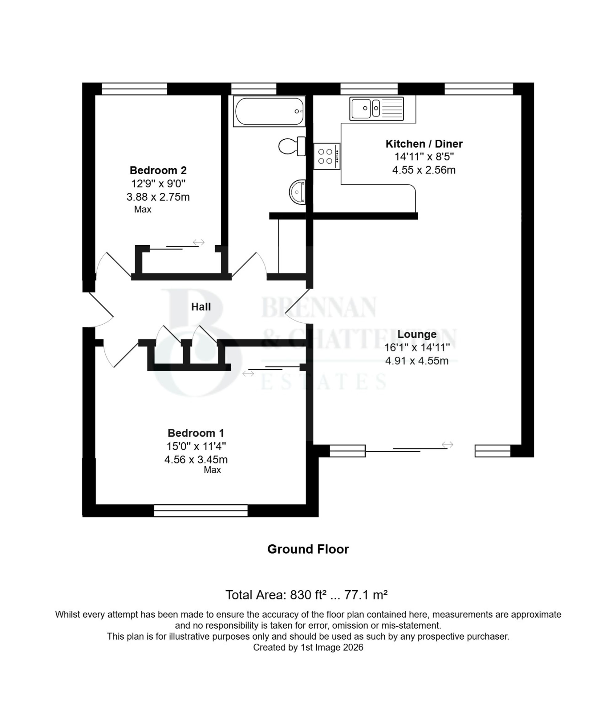 Flat 14, Norfolk Court Chanctonbury Road, Littlehampton floorplan