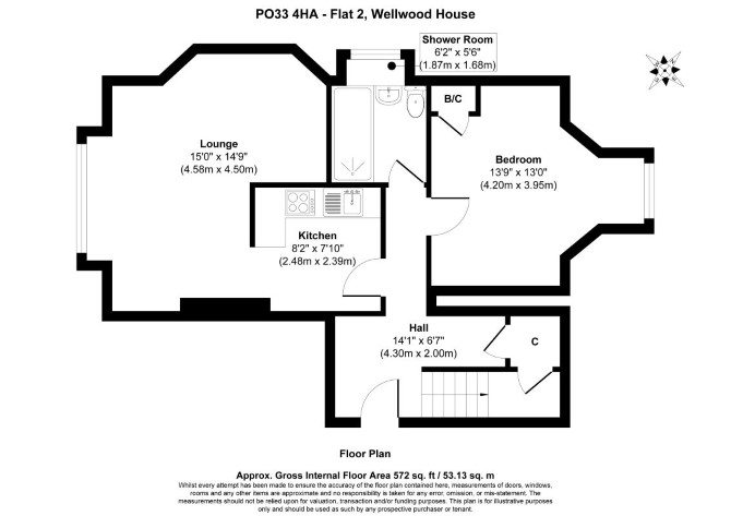 Flat 2 Wellwood House, Wellwood Glade,, Ryde floorplan