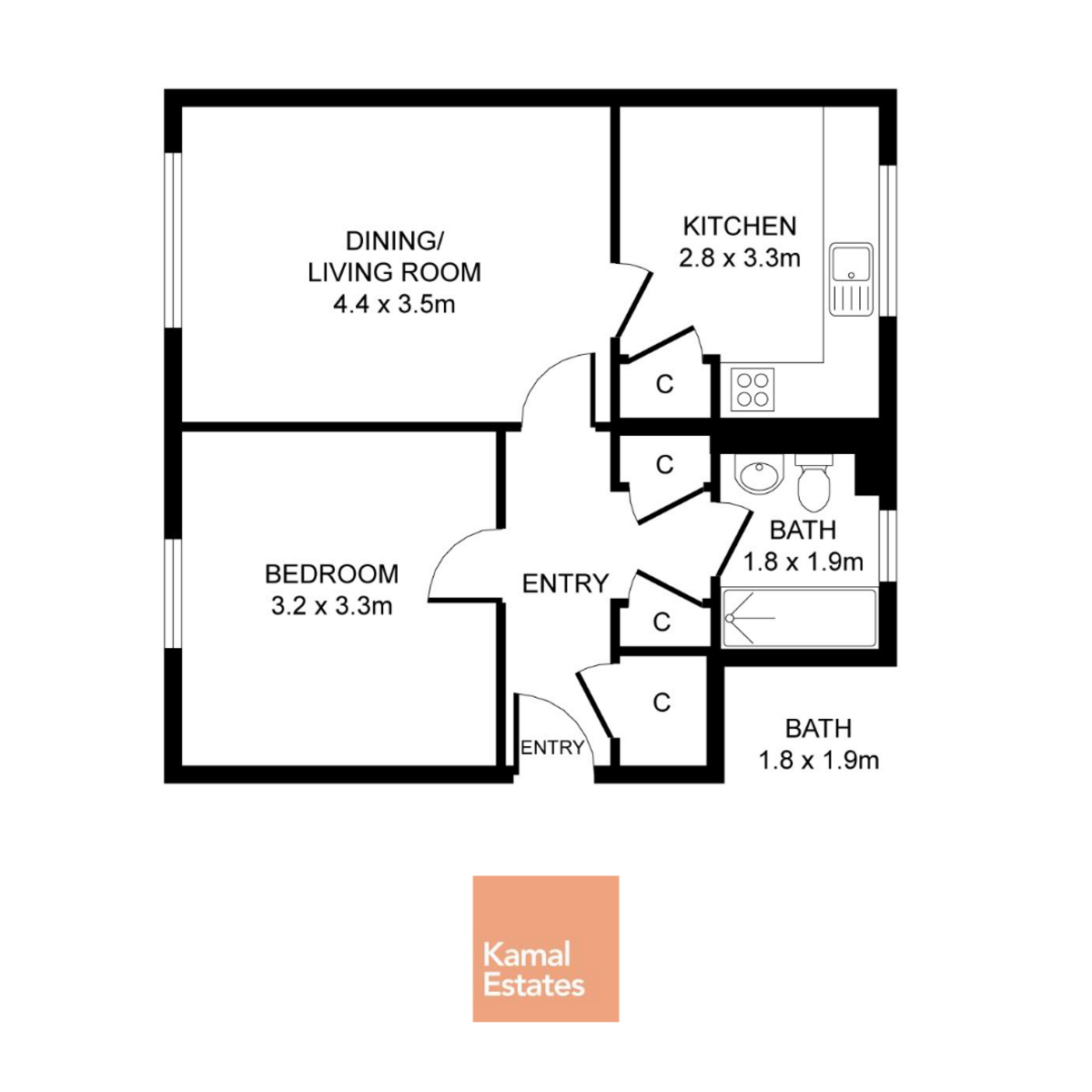Flat 2/3, 5, Skirsa Court, Glasgow floorplan