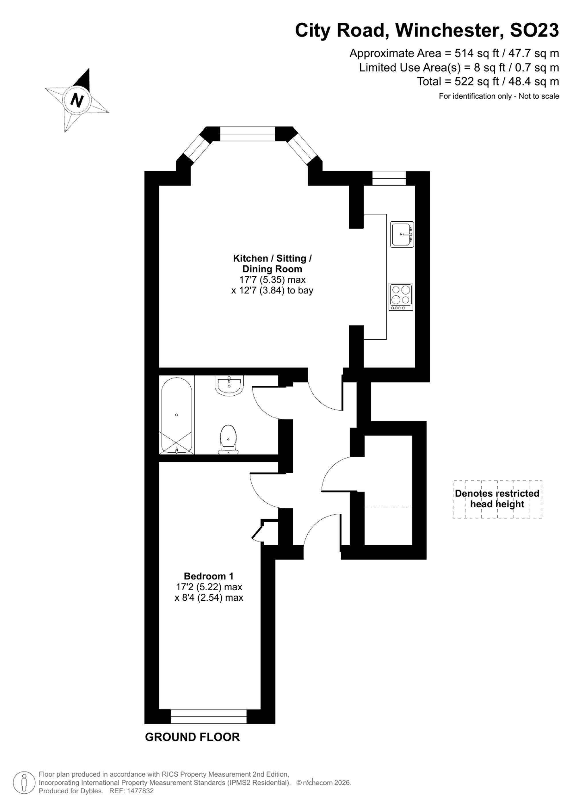 Flat 5, Northgate Lodge 2-4 City Road, Winchester floorplan