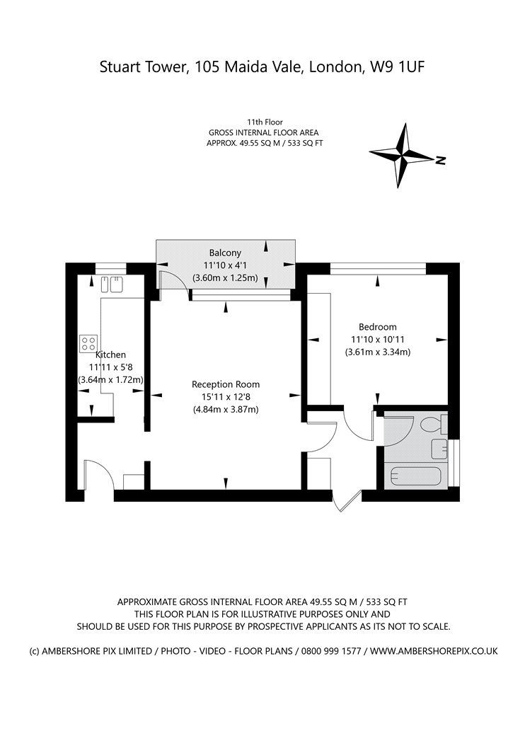 11B, Stuart Tower, London floorplan