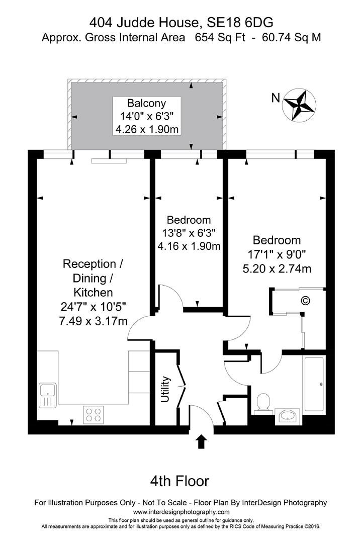 404 Judde House, Duke Of Wellington Avenue, London floorplan