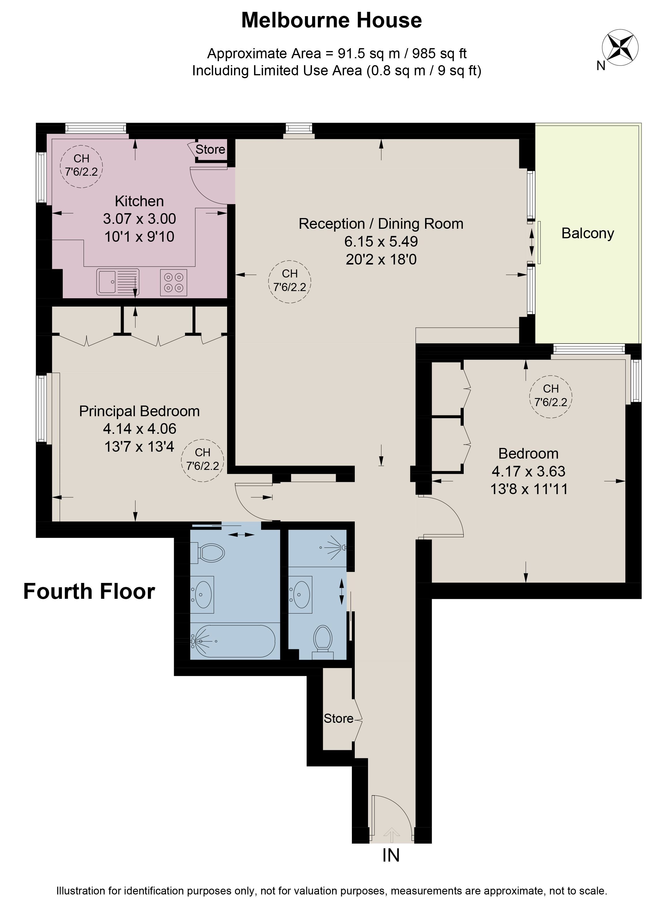 Flat 19, Melbourne House, 50, Kensington Place, London floorplan