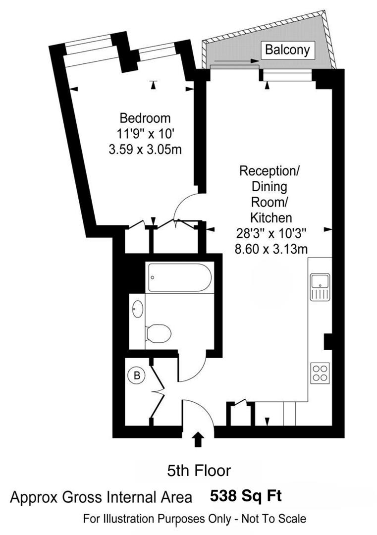 Flat 504, 2, Cutter Lane, London floorplan