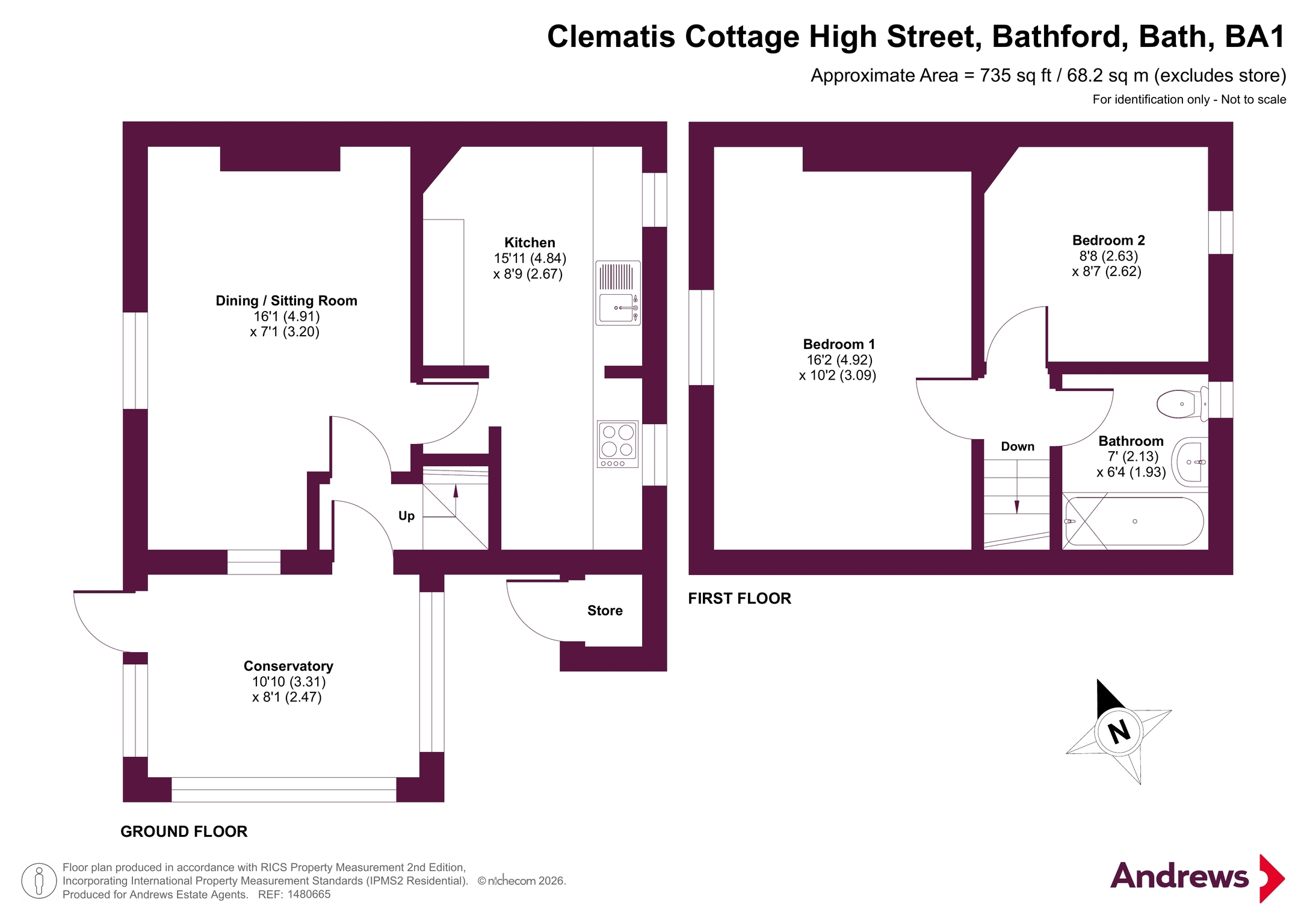 Clematis Cottage,, High Street, Bath floorplan