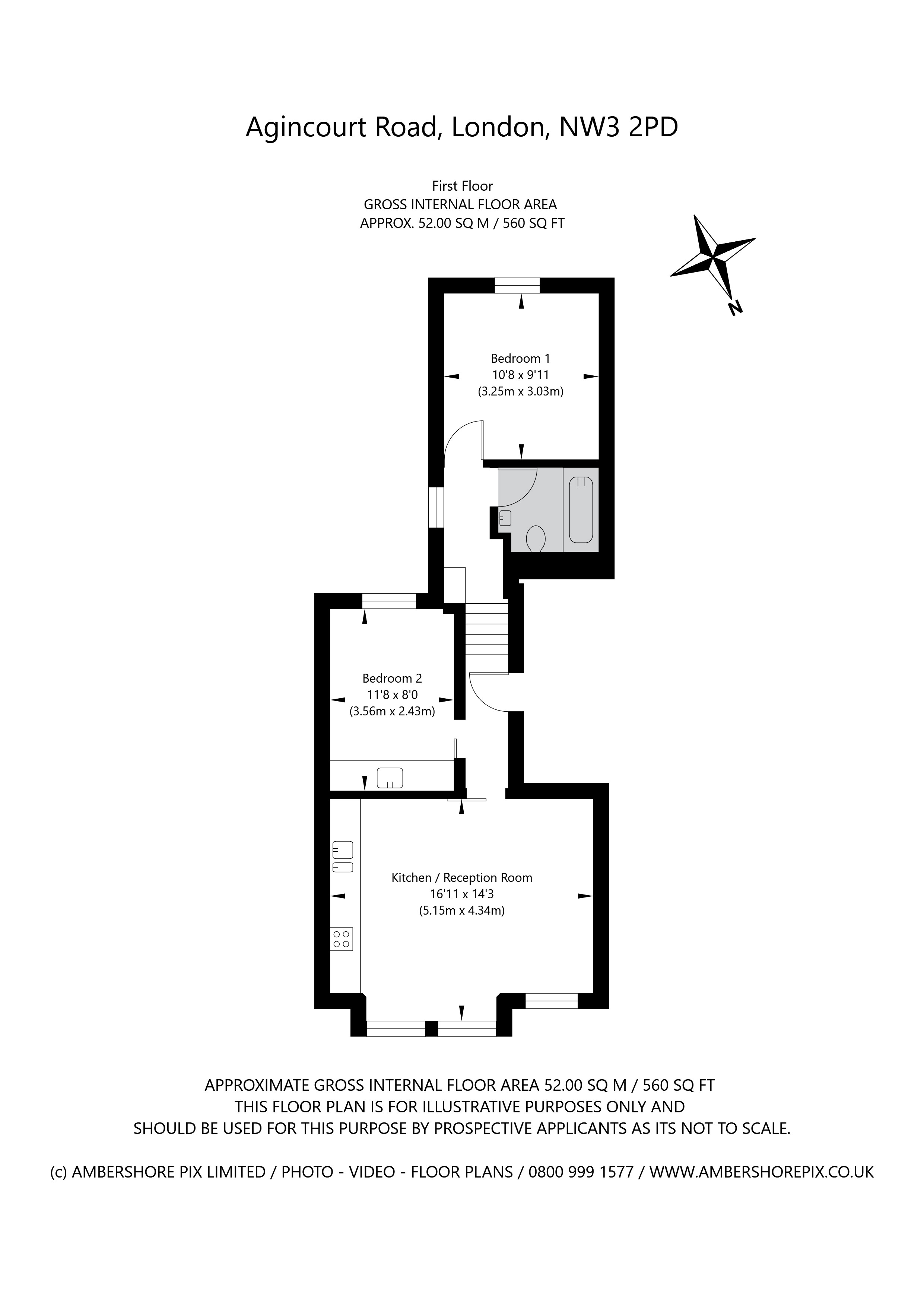 Flat B, 20, Agincourt Road, London floorplan