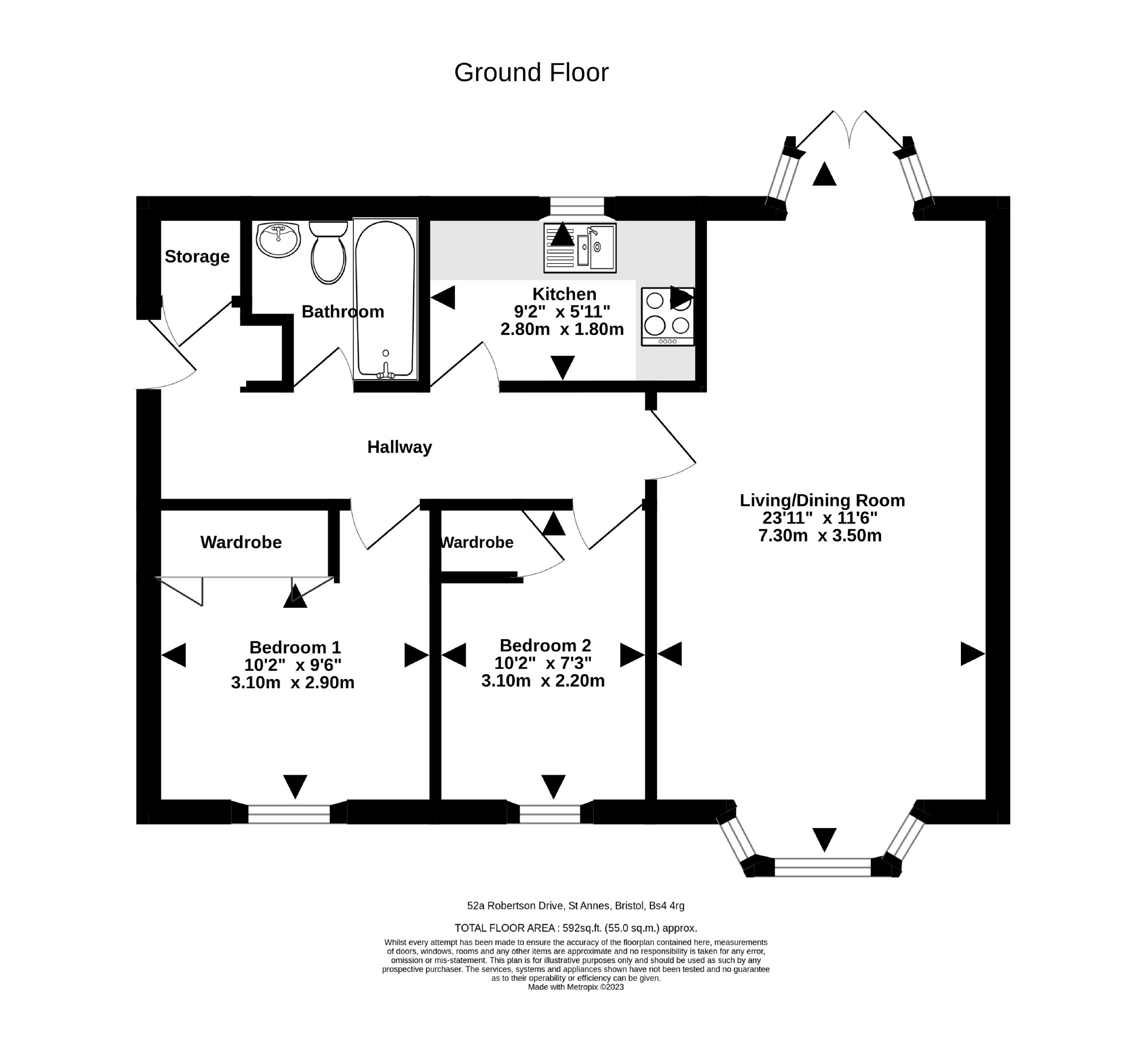 Robertson Drive, St. Annes Park, Bristol BS4, 2 bedroom flat for sale