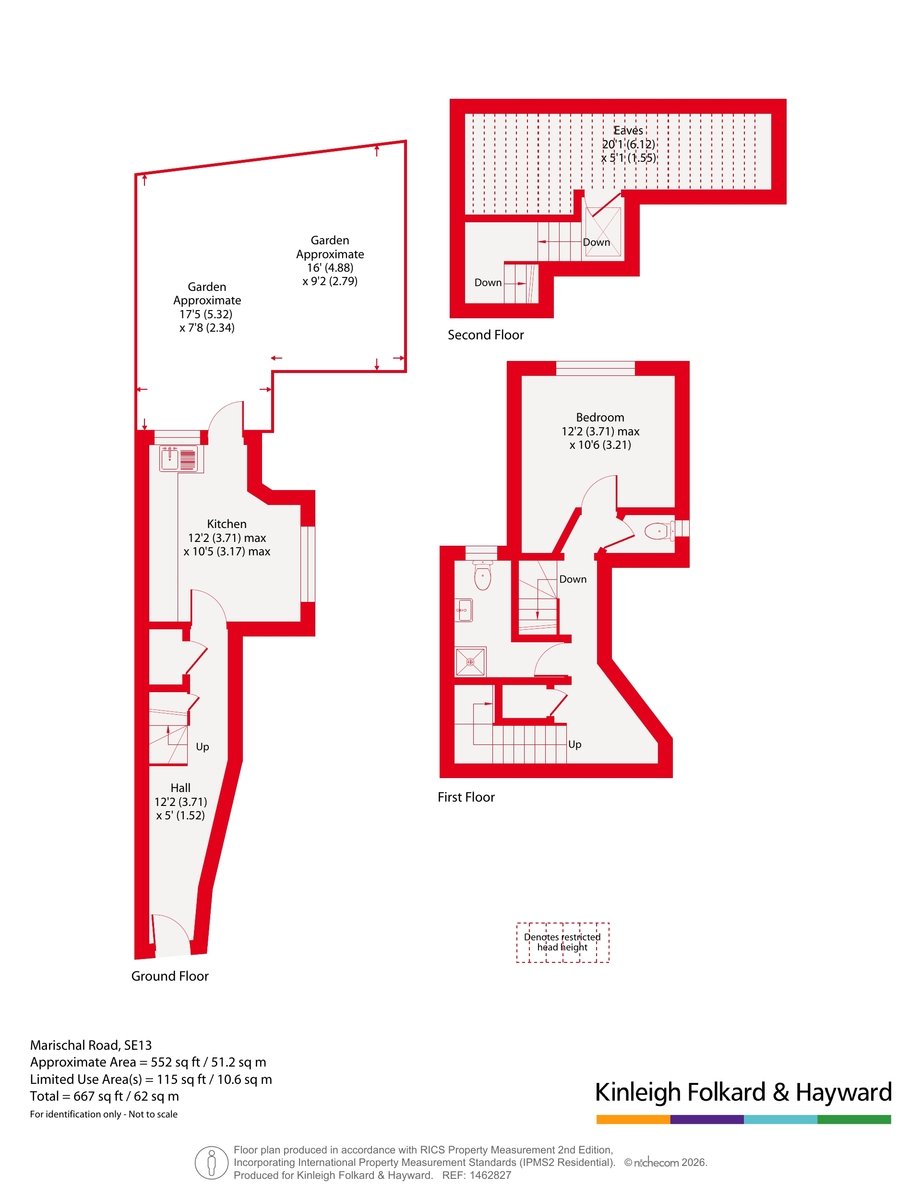 First Floor Rear Room, 1A, Marischal Road, London floorplan
