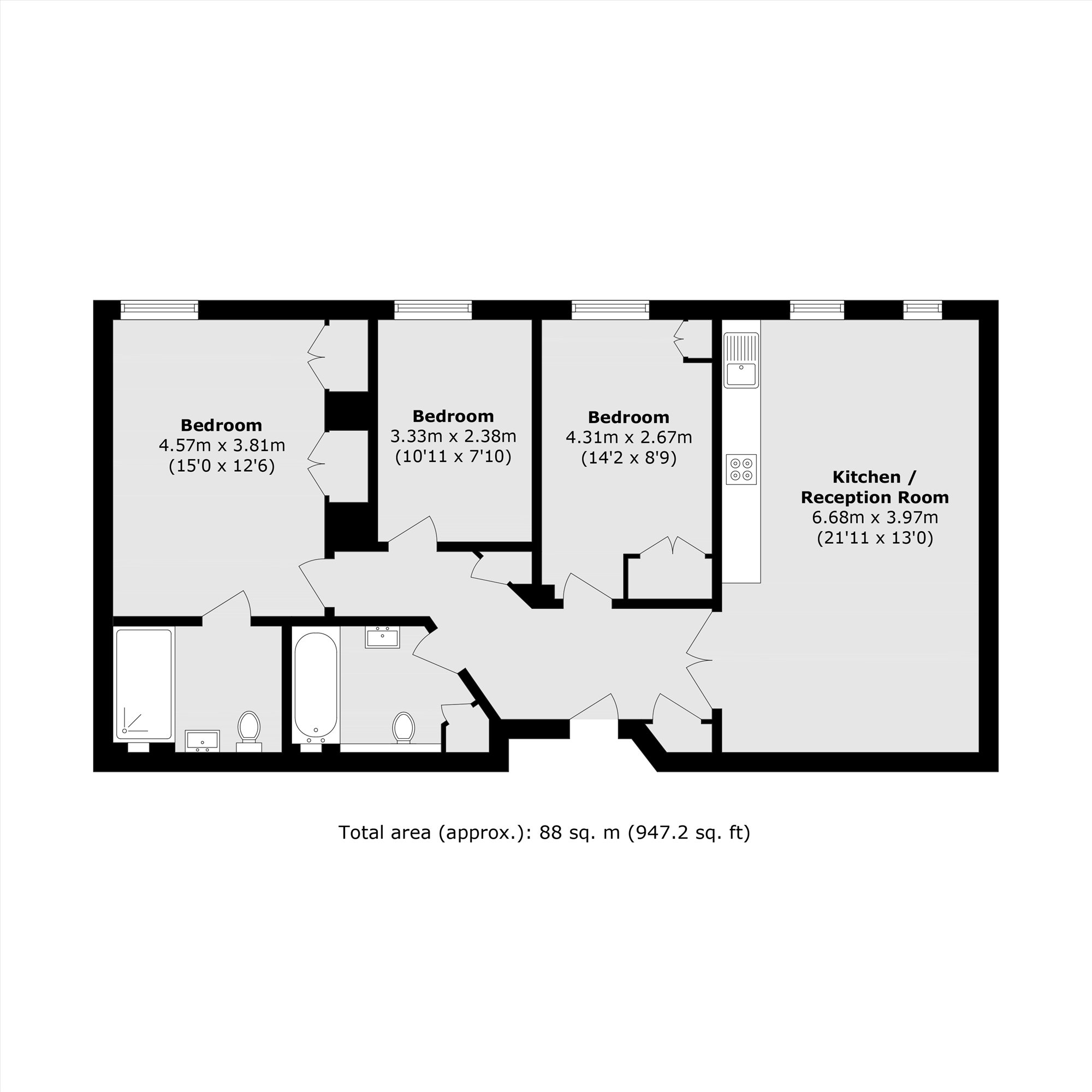Molesey Park Road, East Molesey floorplan