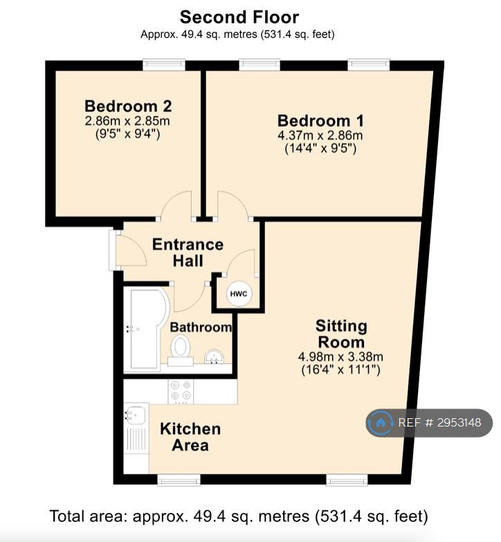 Flat  Thorn House, North Street, Wincanton floorplan