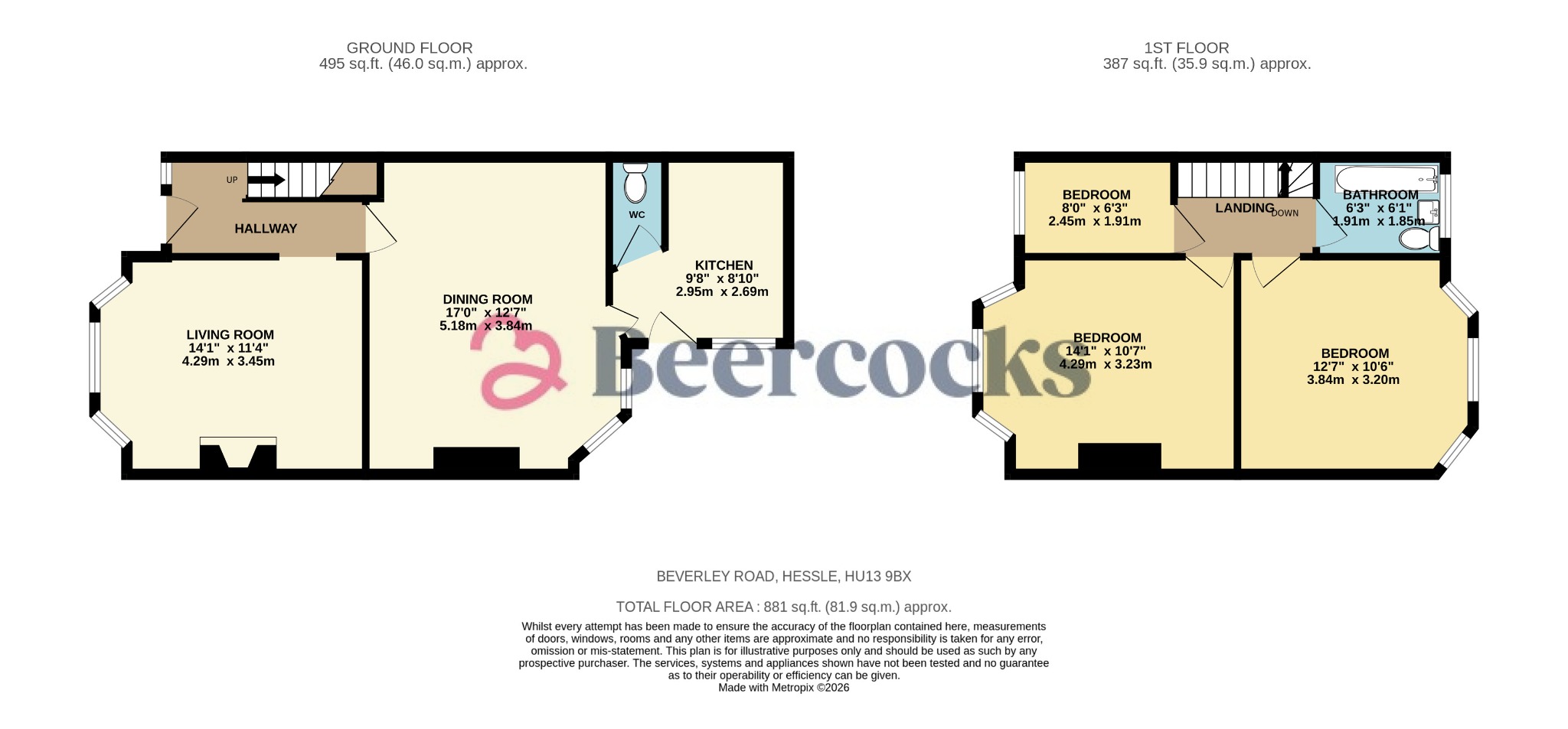 130 Beverley Road, Hessle, East Riding of Yorkshire floorplan
