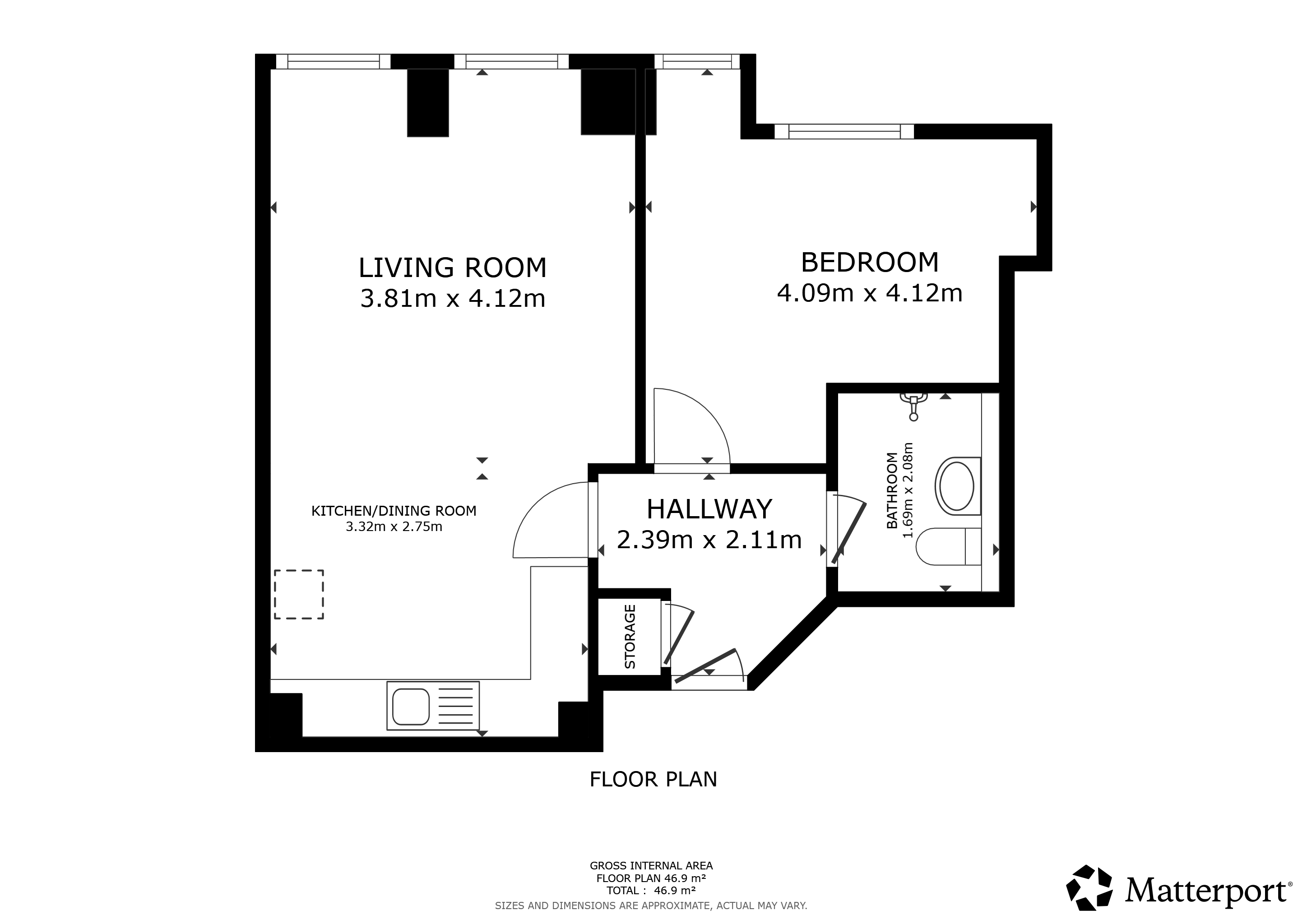 Flat 8,, Whitworth House, 53 Whitworth Street floorplan