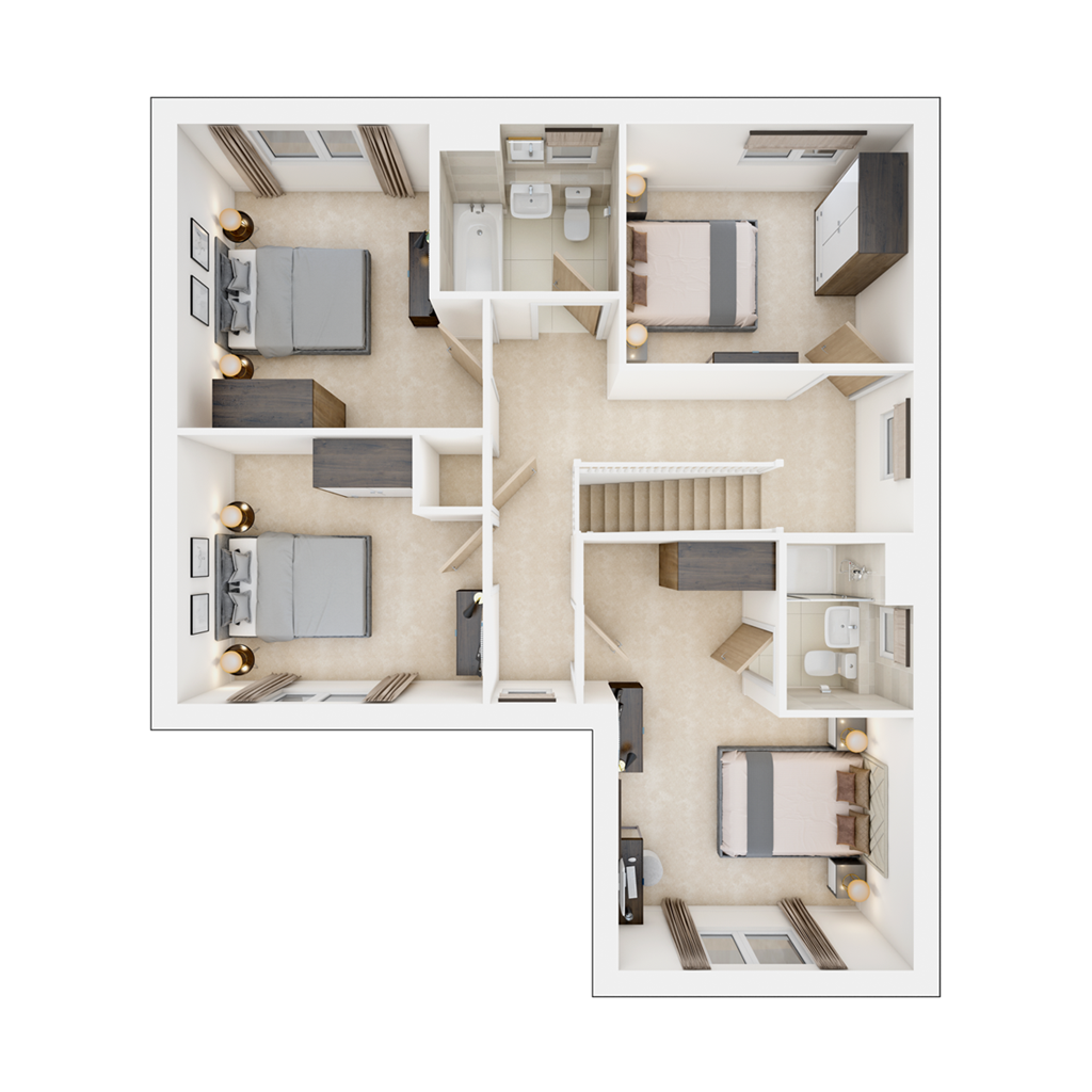 The Hubham - Plot 292, Gresley Meadow, Rockcliffe Close, Church Gresley, Swadlincote floorplan
