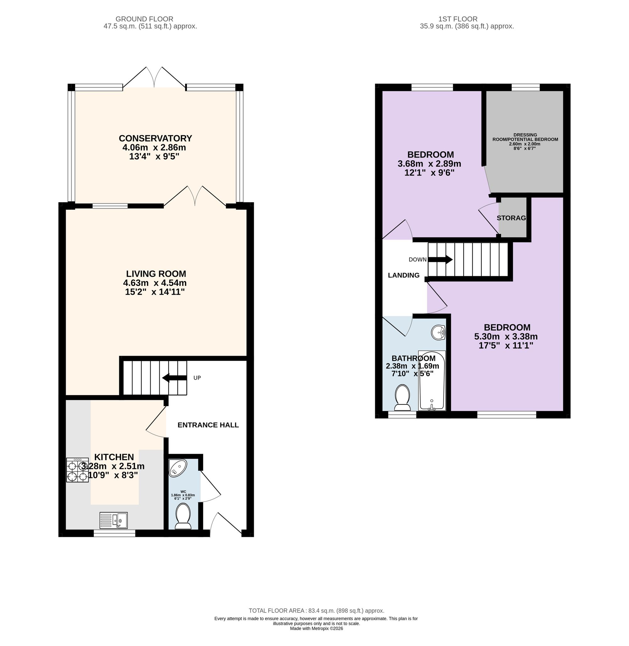 10 Mill Court, Preston floorplan