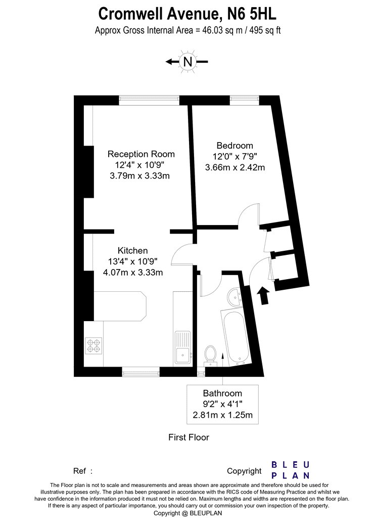 Flat C, 16, Cromwell Avenue, Highgate floorplan
