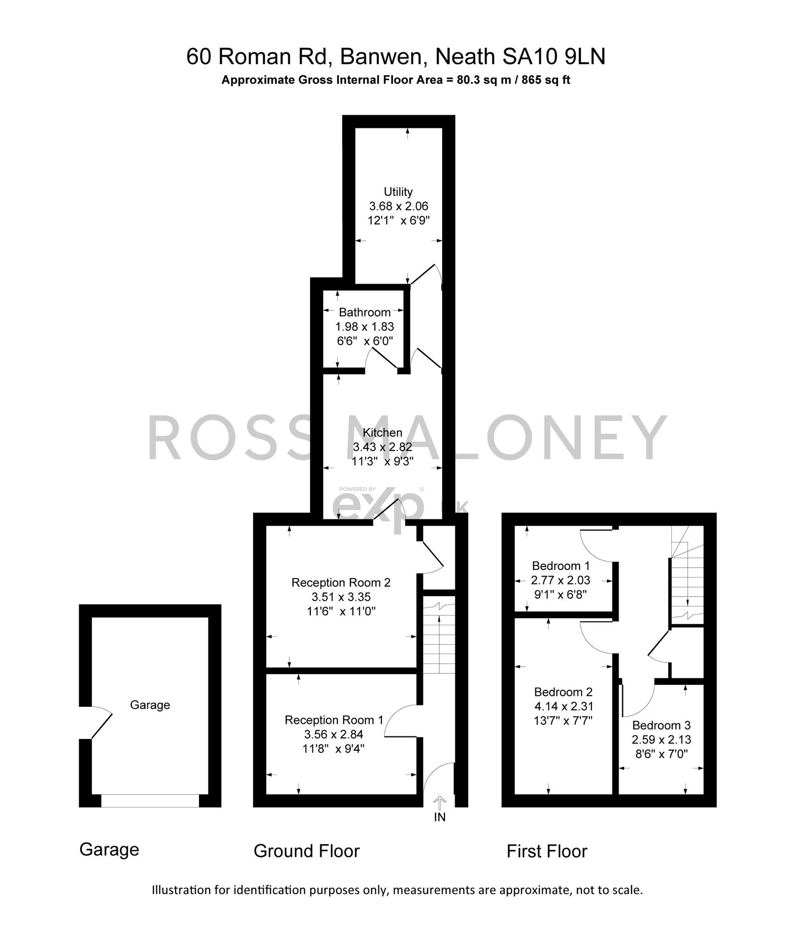 60, Roman Road, Neath floorplan