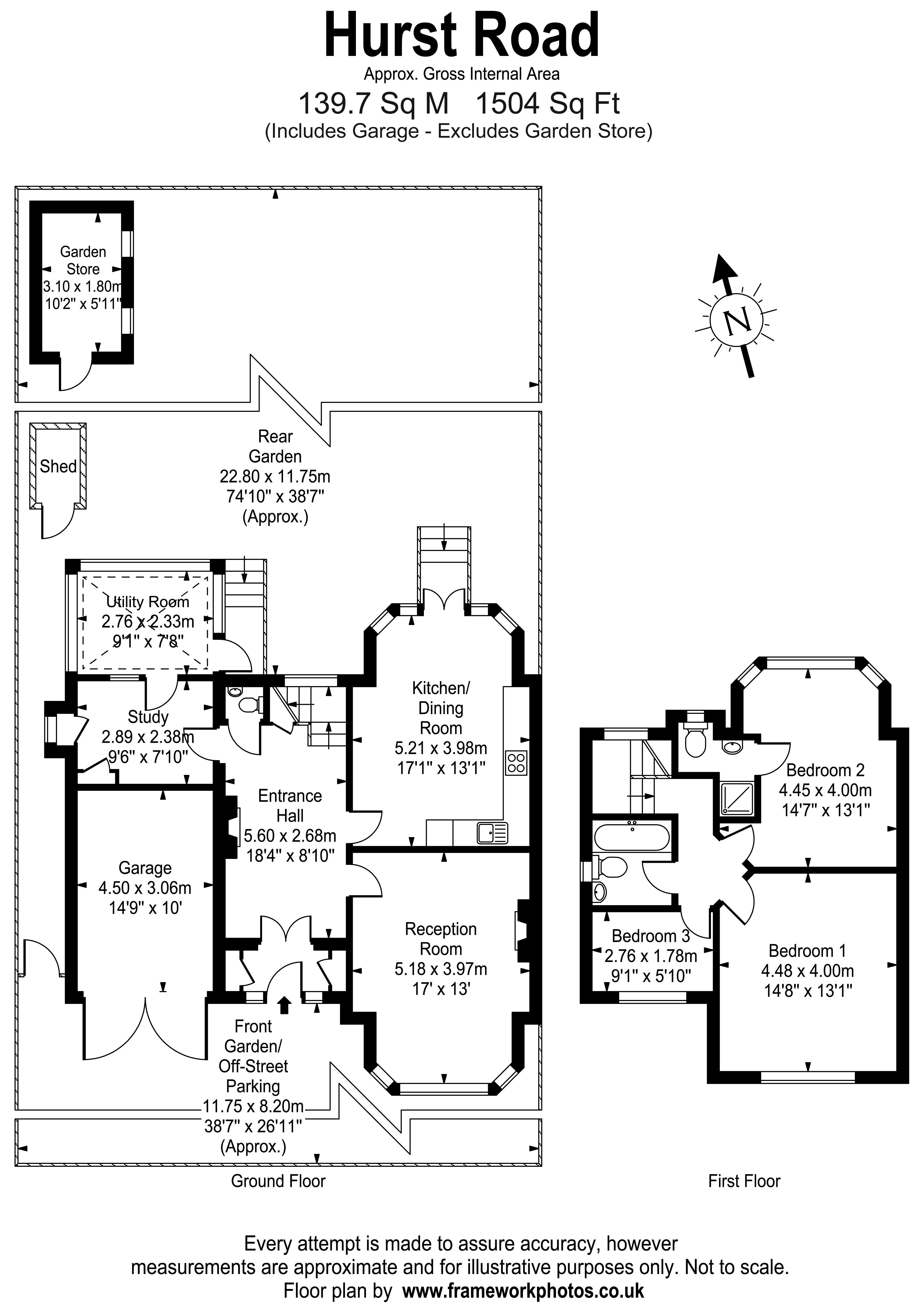 9, Hurst Road, East Molesey floorplan