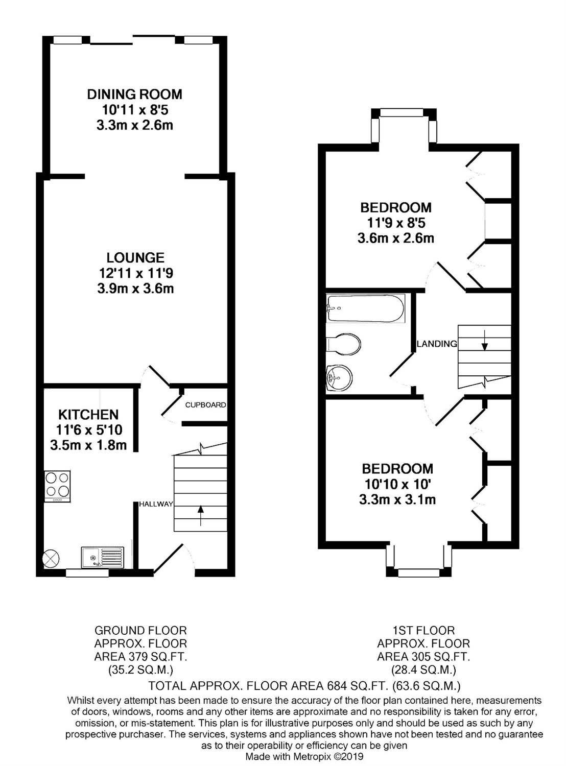 2 Bedrooms Terraced house for sale in Haining Gardens, Mytchett, Camberley, Surrey GU16